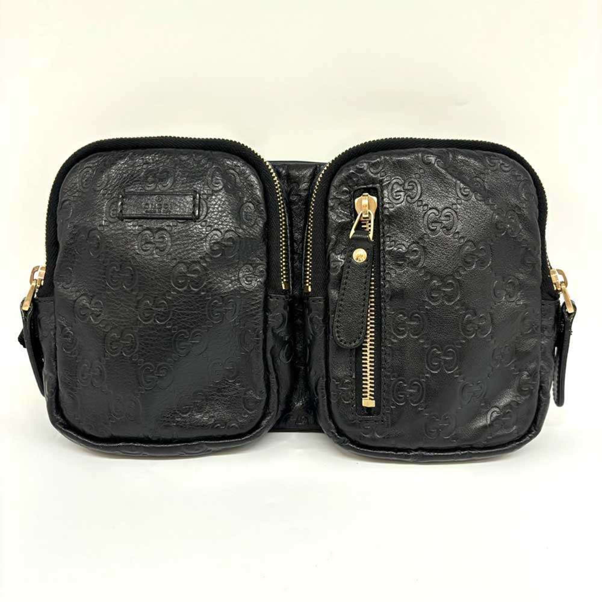 Gucci Black Leather Pouch Sling Bag (Pre-Owned)