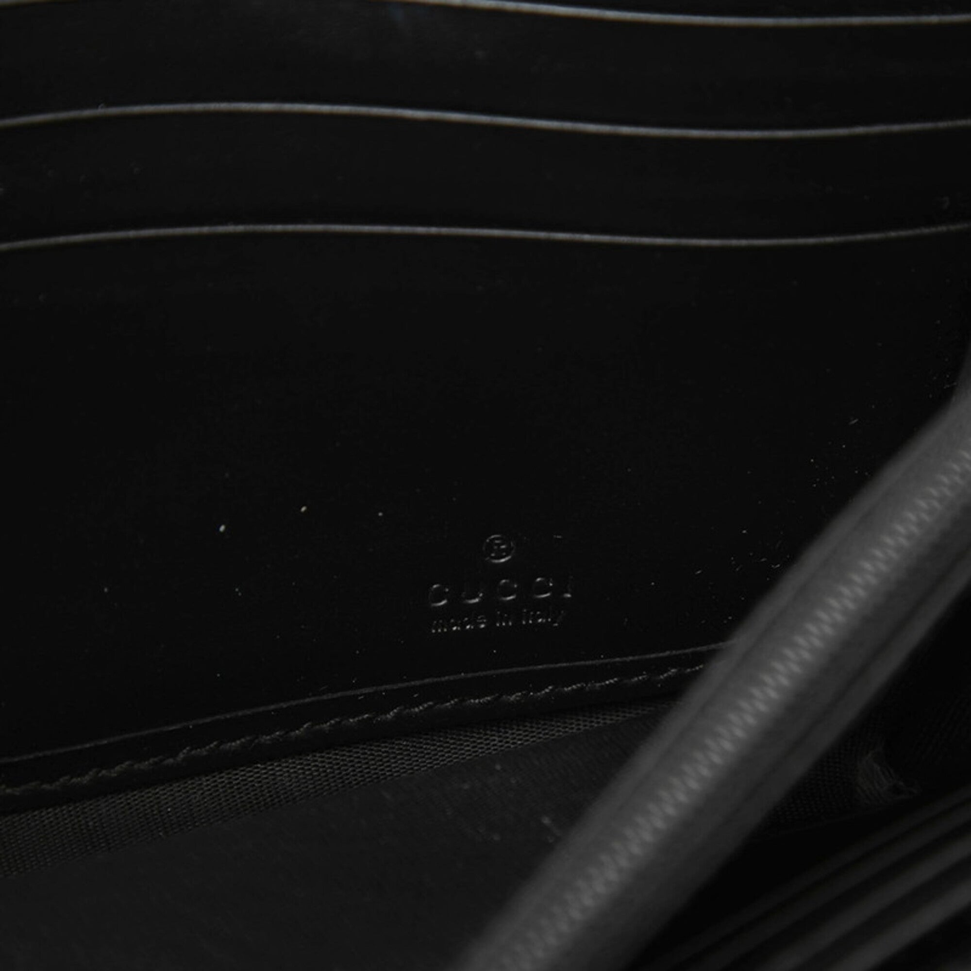 Gucci Guccissima Black Leather Long Wallet (Bi-Fold) (Pre-Owned)
