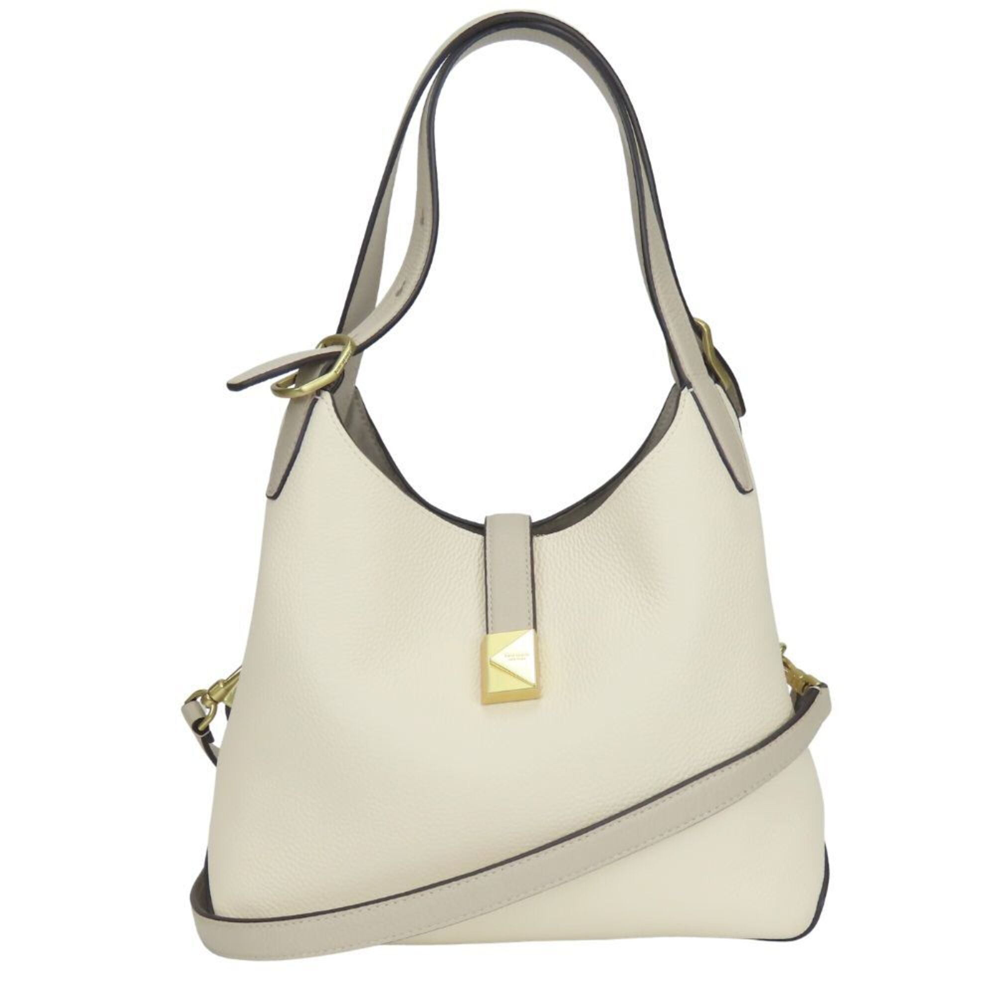 Kate Spade Grayish Ivory Leather Handbag (Pre-Owned)