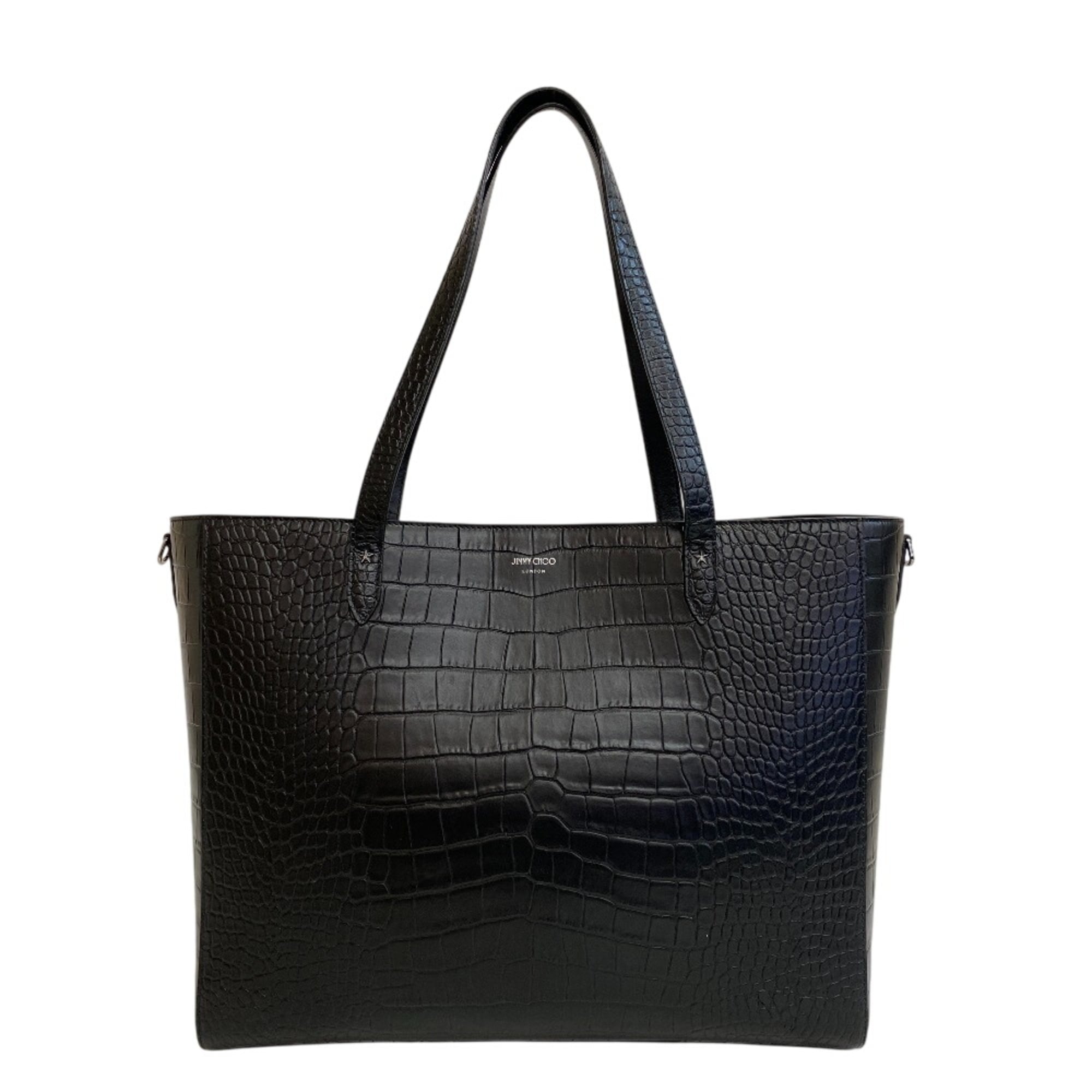 Jimmy Choo Black Leather Tote Bag (Pre-Owned)