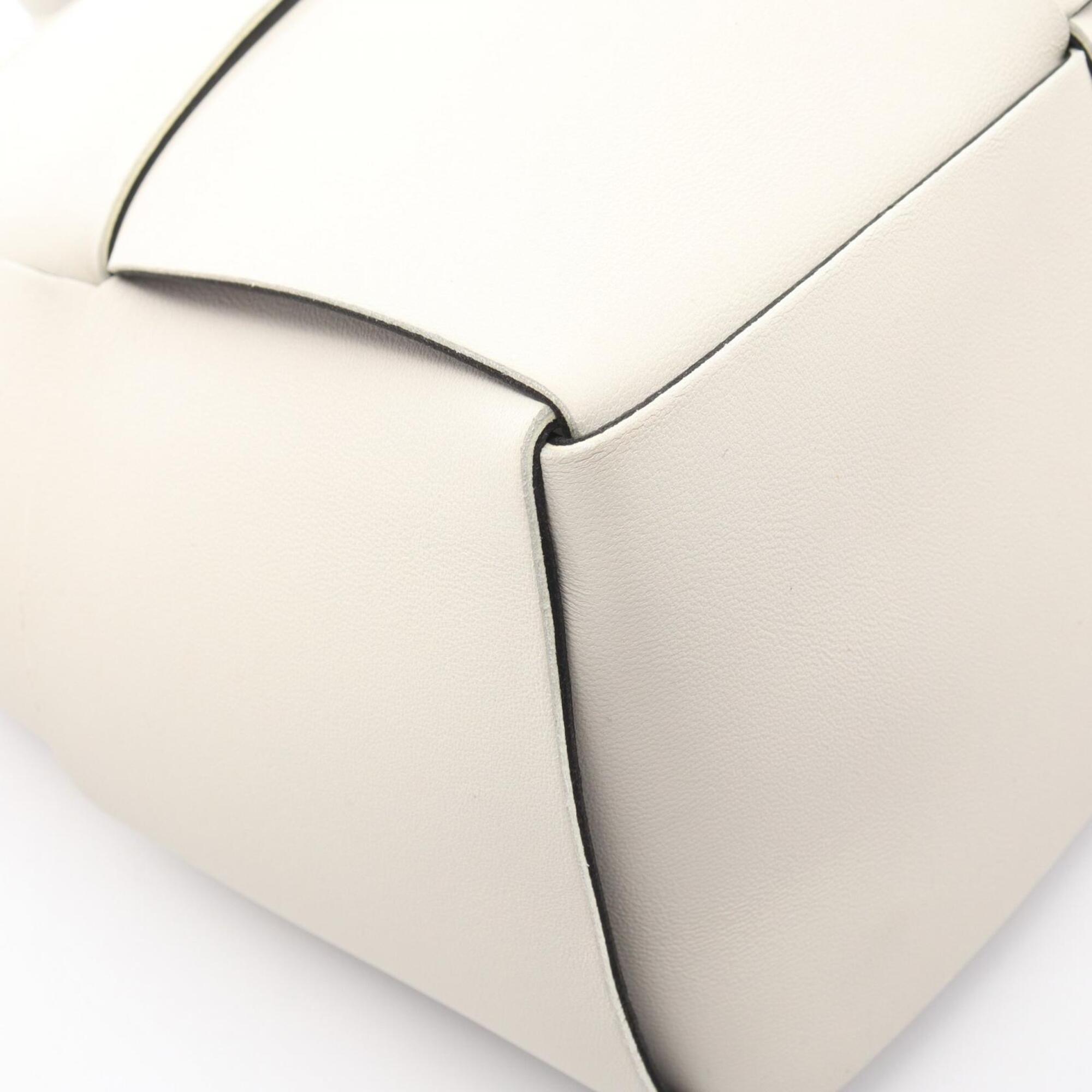 Bottega Veneta White Leather Handbag Pouch Tote Bag (Pre-Owned)