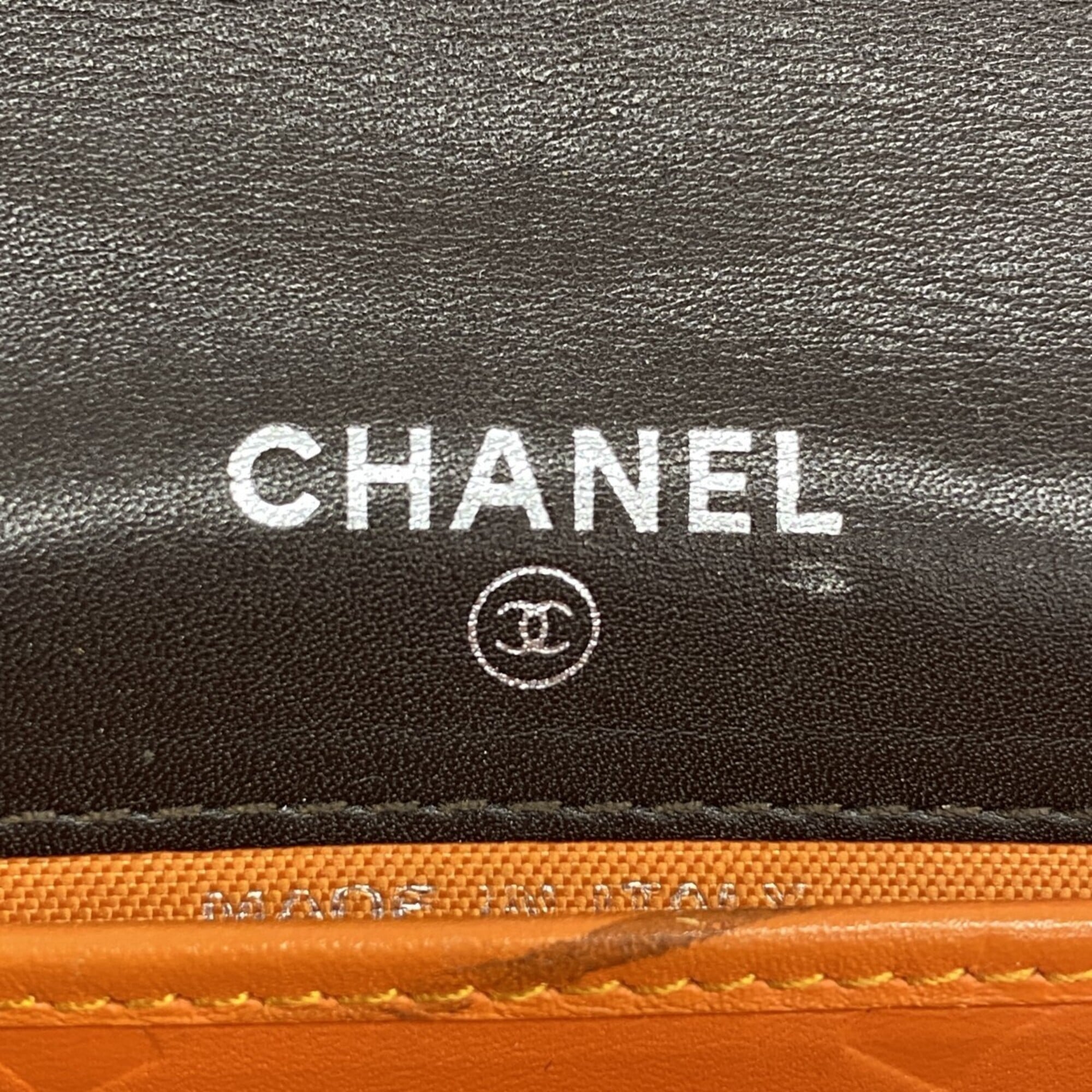 Chanel Dark Brown Leather Coin Purse/Coin Case (Pre-Owned)