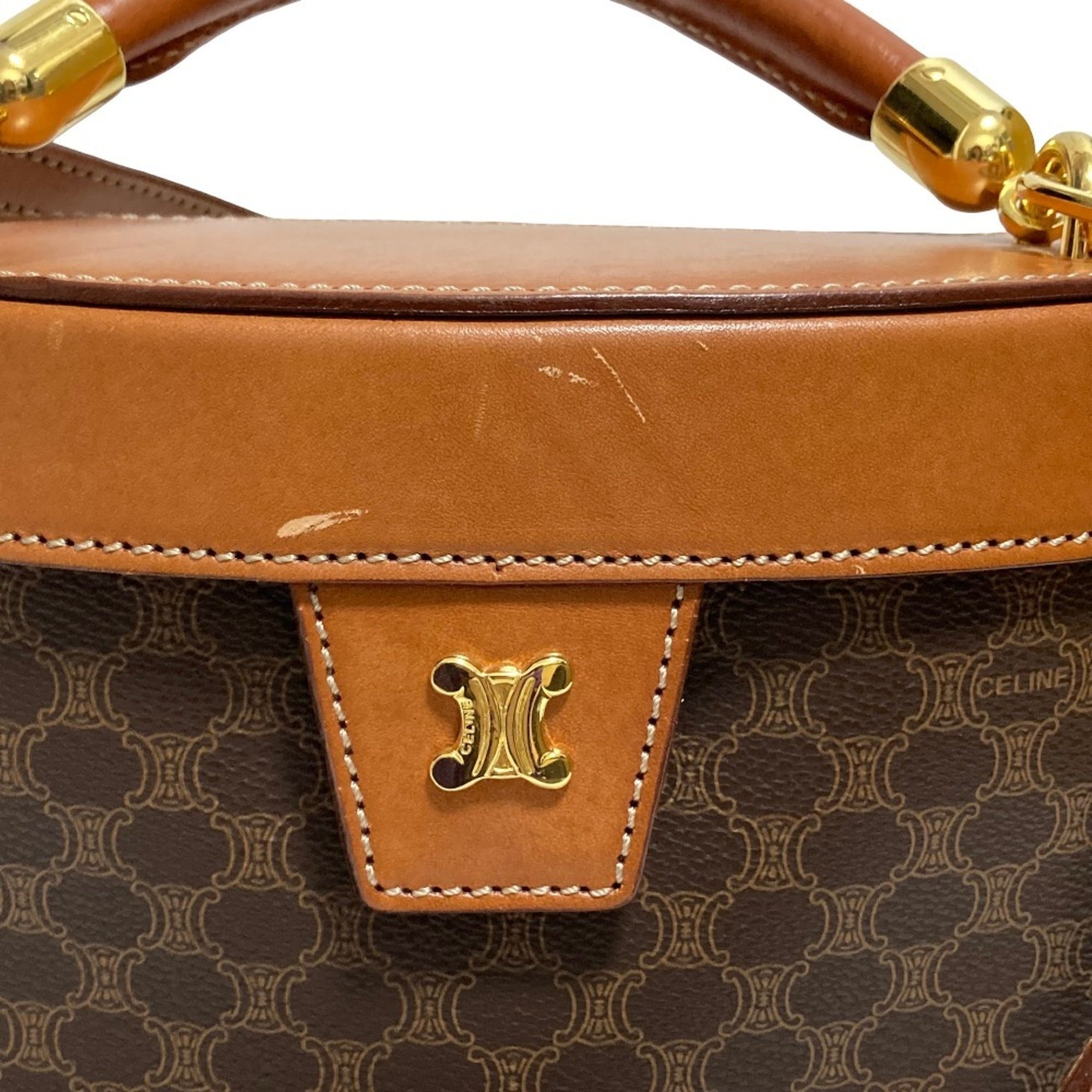 Celine Brown Pvc Leather Shoulder Bag Vanity Bag (Pre-Owned)