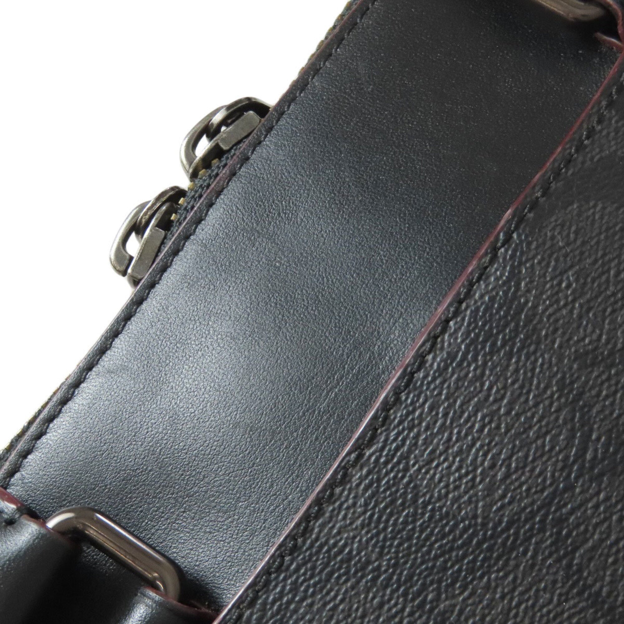 Coach Signature Black Pvc Leather Briefcase (Pre-Owned)