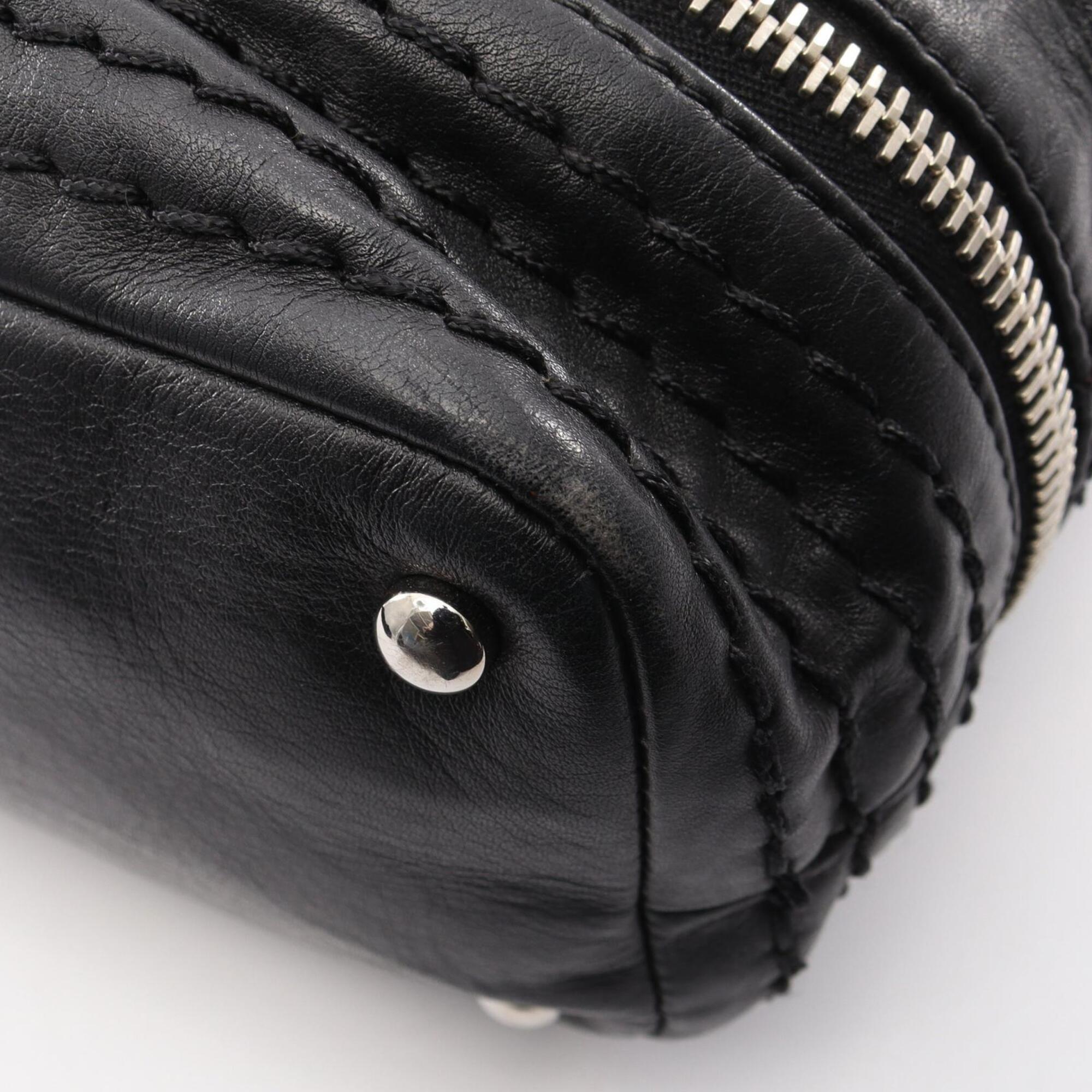 Chanel Black Leather Handbag Shoulder Bag (Pre-Owned)