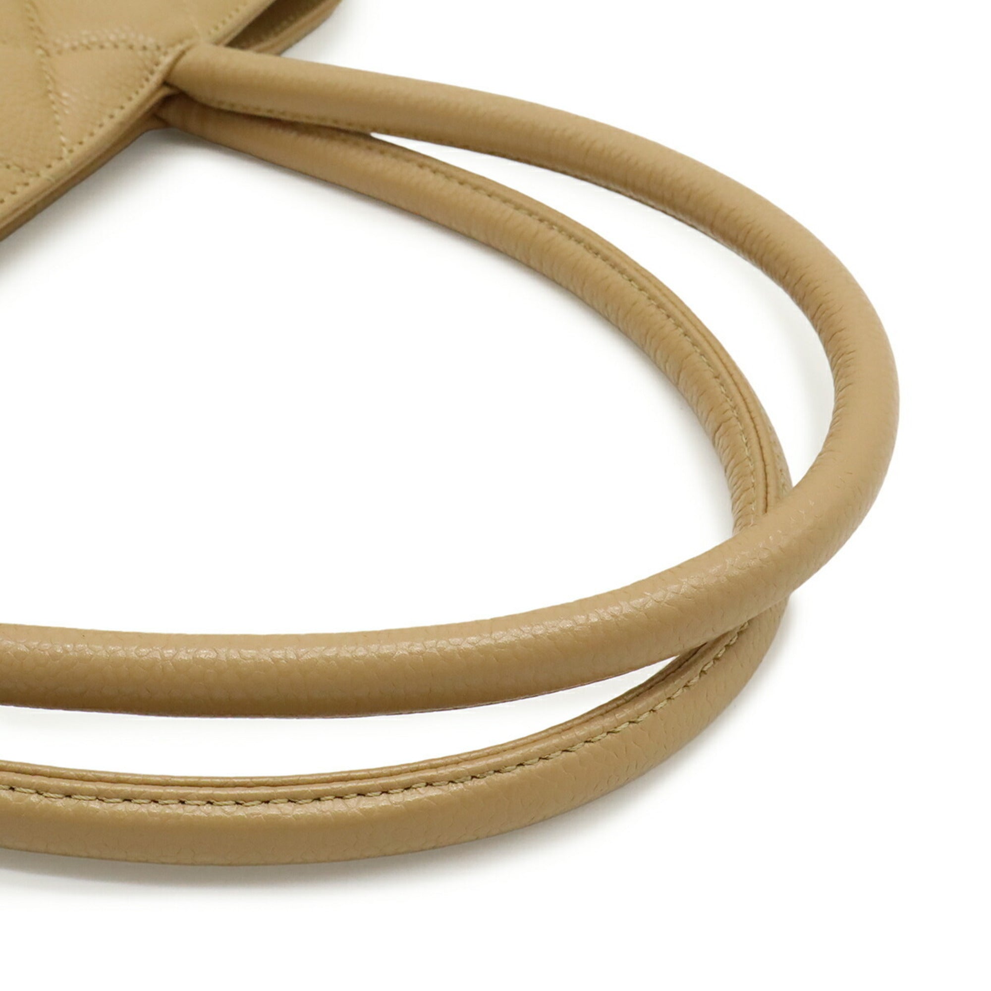 Chanel Matelasse Beige Grained Calfskin Shoulder Bag Tote Bag (Pre-Owned)