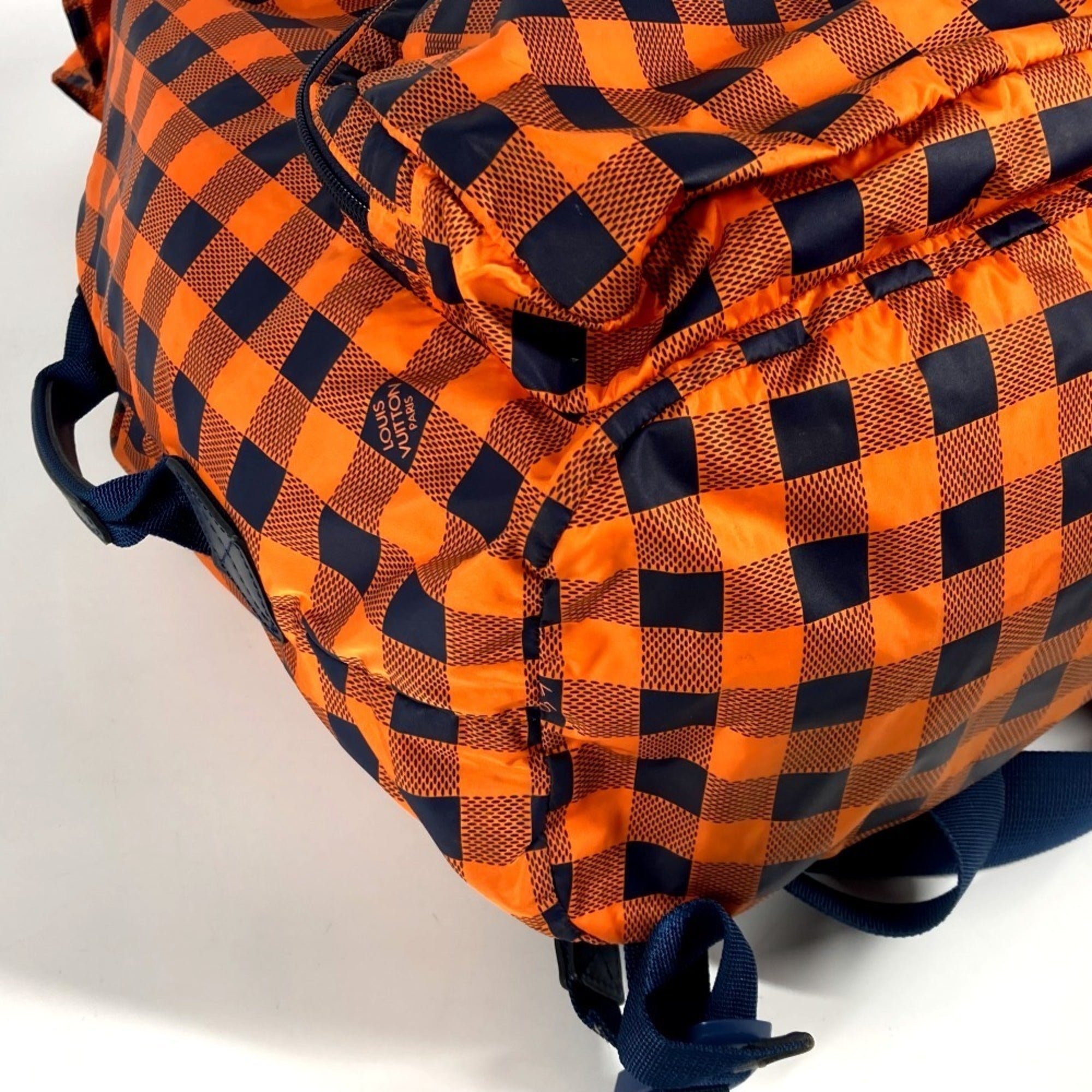 Louis Vuitton Damier Canvas Navy Orange Nylon Backpack (Pre-Owned)