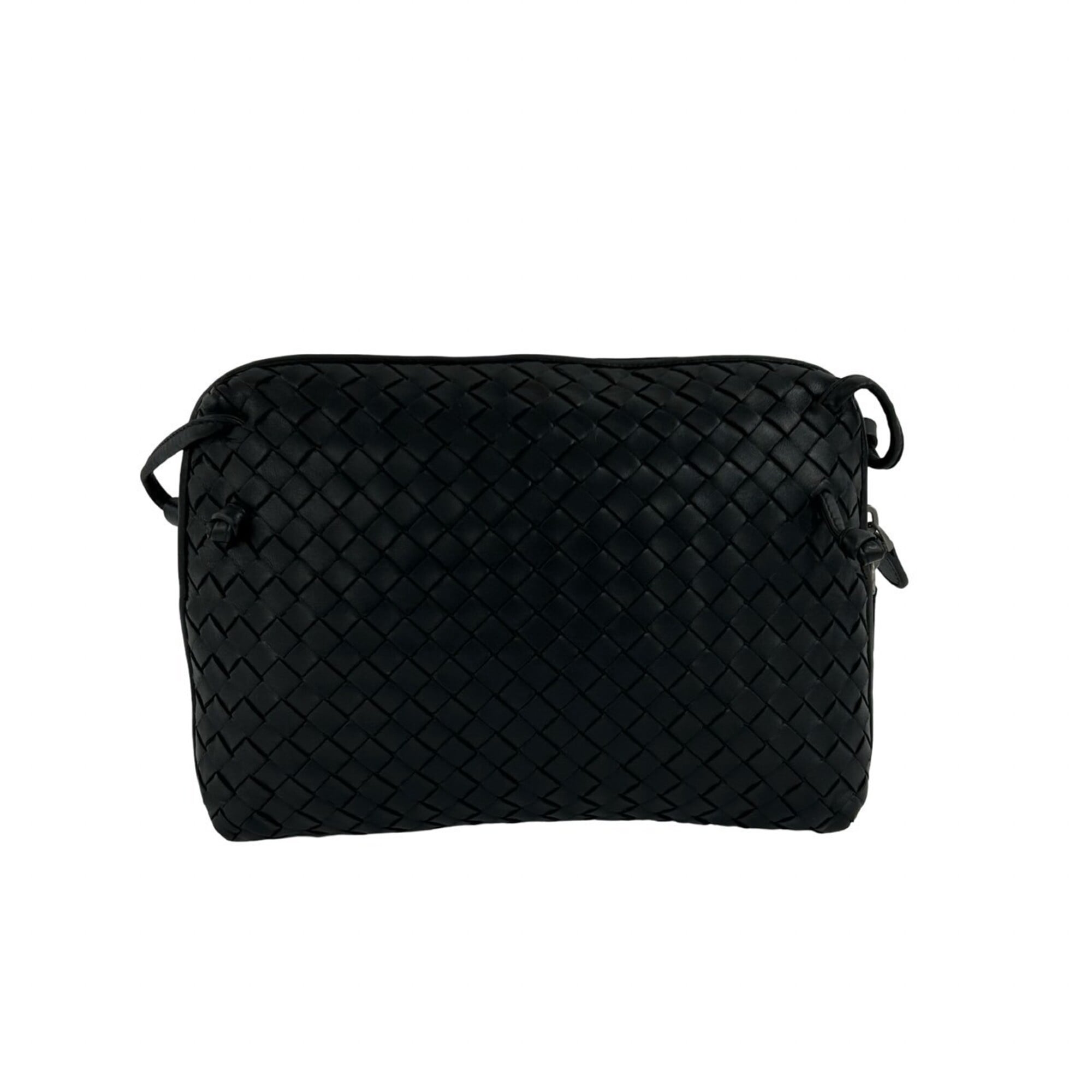 Bottega Veneta Black Leather Pochette Shoulder Bag (Pre-Owned)
