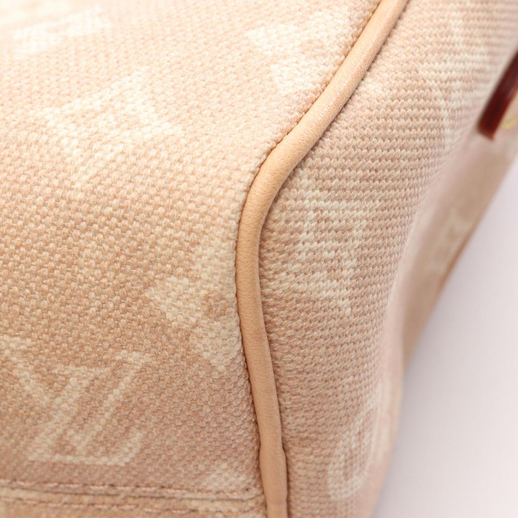 Louis Vuitton Beige Brown Canvas Leather Handbag (Pre-Owned)