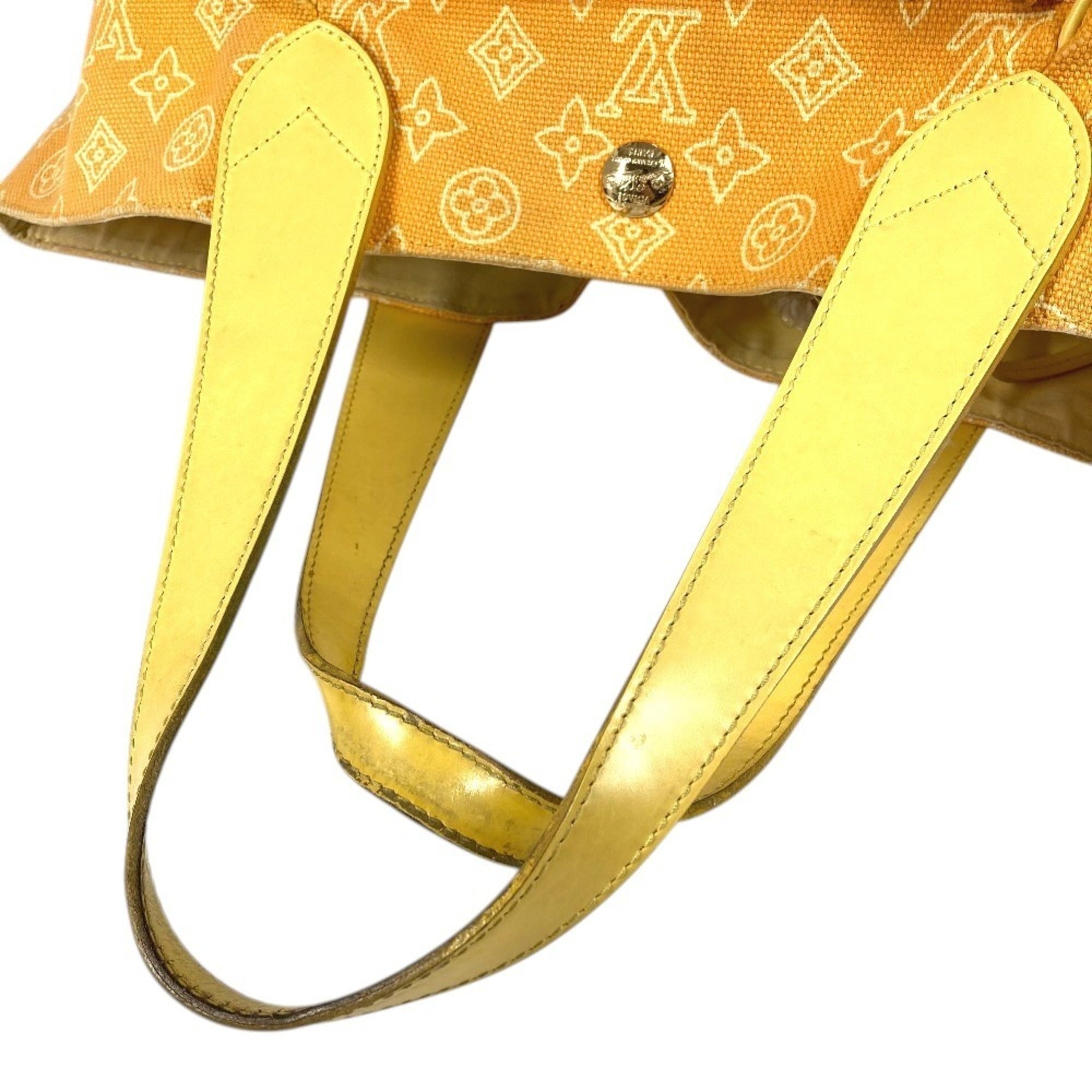 Louis Vuitton Yellow Canvas Leather Handbag Shoulder Bag Tote Bag (Pre-Owned)