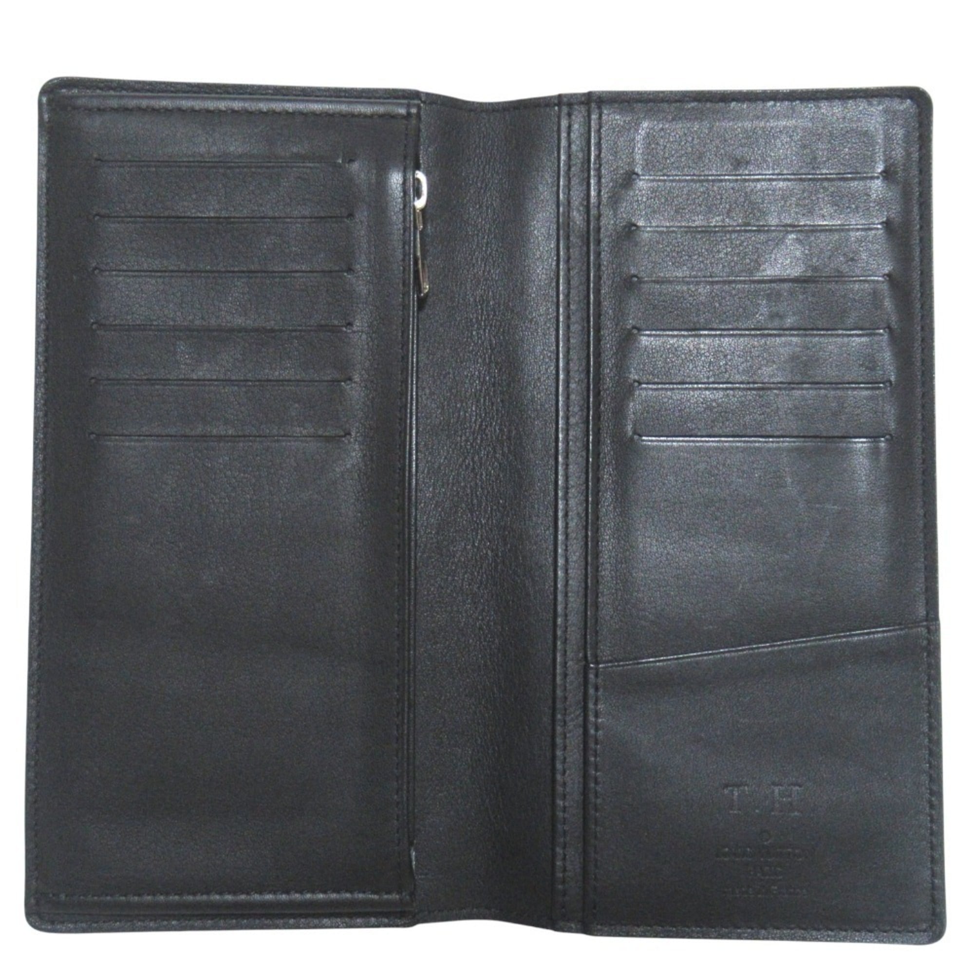 Louis Vuitton Black Leather Long Wallet (Bi-Fold) (Pre-Owned)
