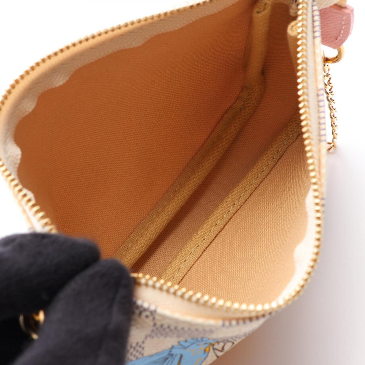 Louis Vuitton Multi-Color Pink White Coated Canvas Leather Handbag Pochette (Pre-Owned)