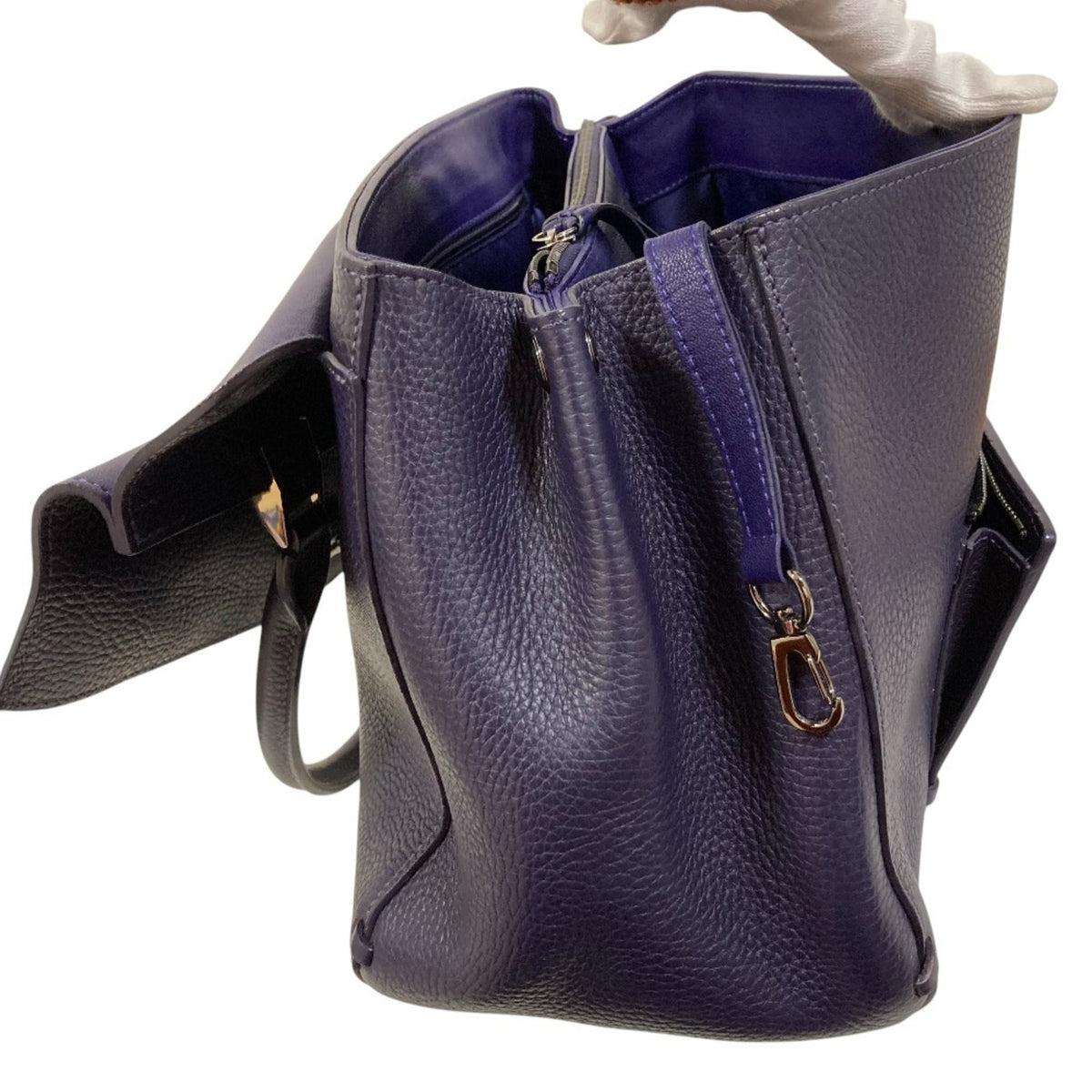 Longchamp Purple Handbag Tote Bag (Pre-Owned)