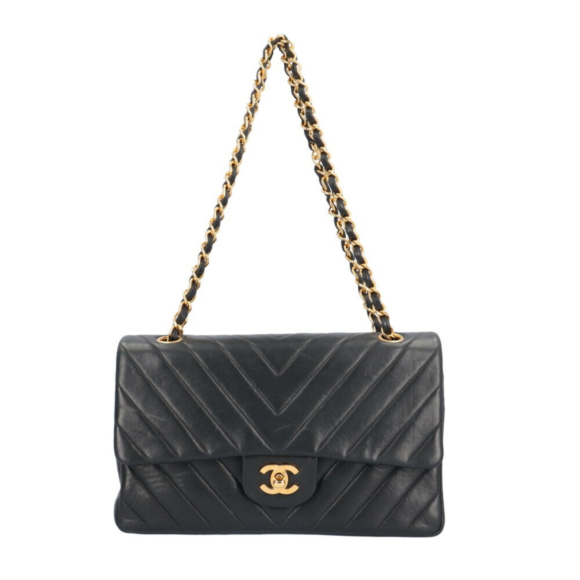 Chanel Black Leather Shoulder Bag (Pre-Owned)