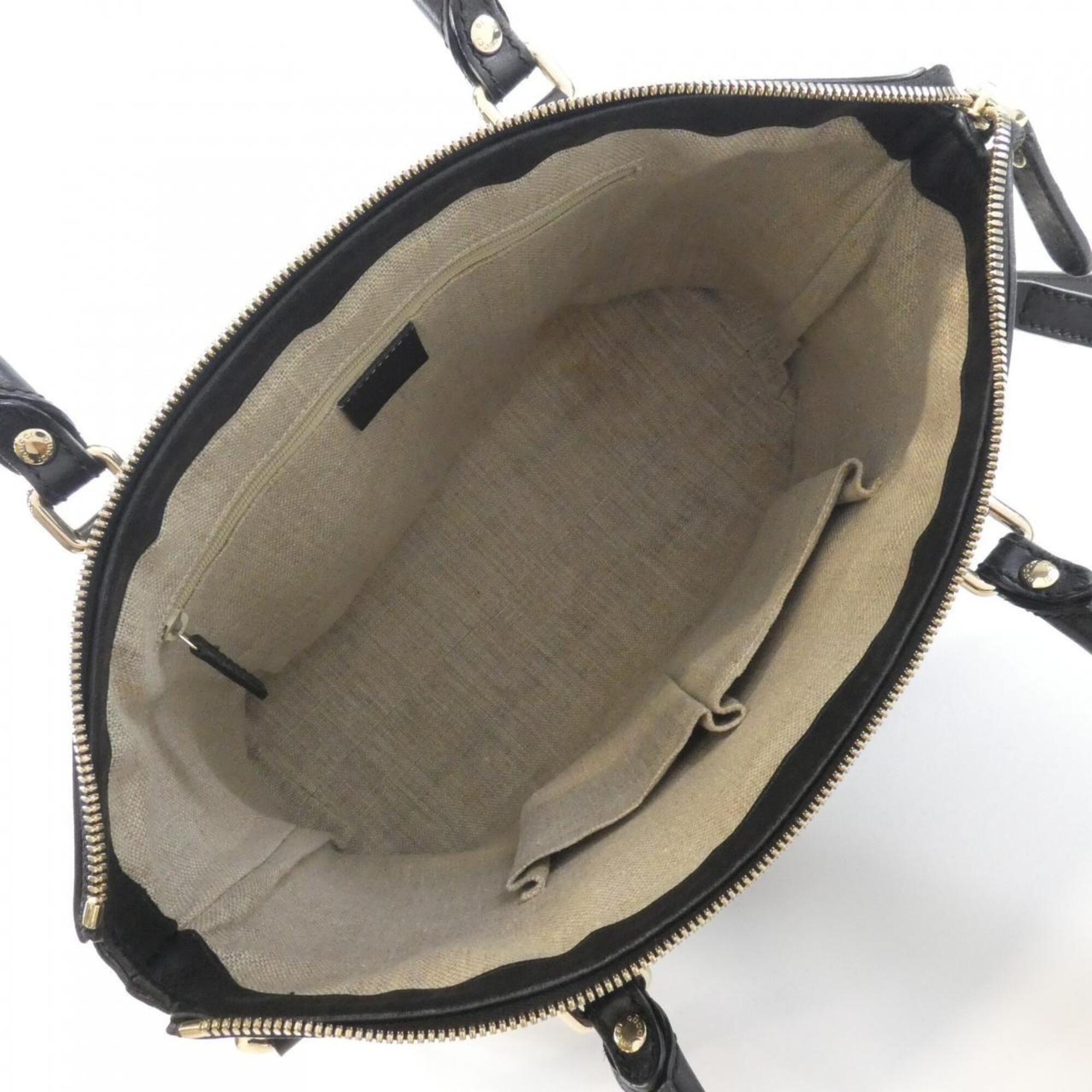 Gucci Black Micro Gg Leather Handbag (Pre-Owned)