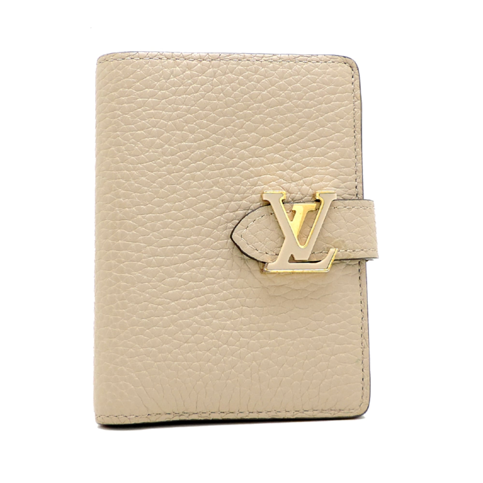 Louis Vuitton Galle Gray Beige Light Blue Leather Wallet (Bi-Fold) (Pre-Owned)