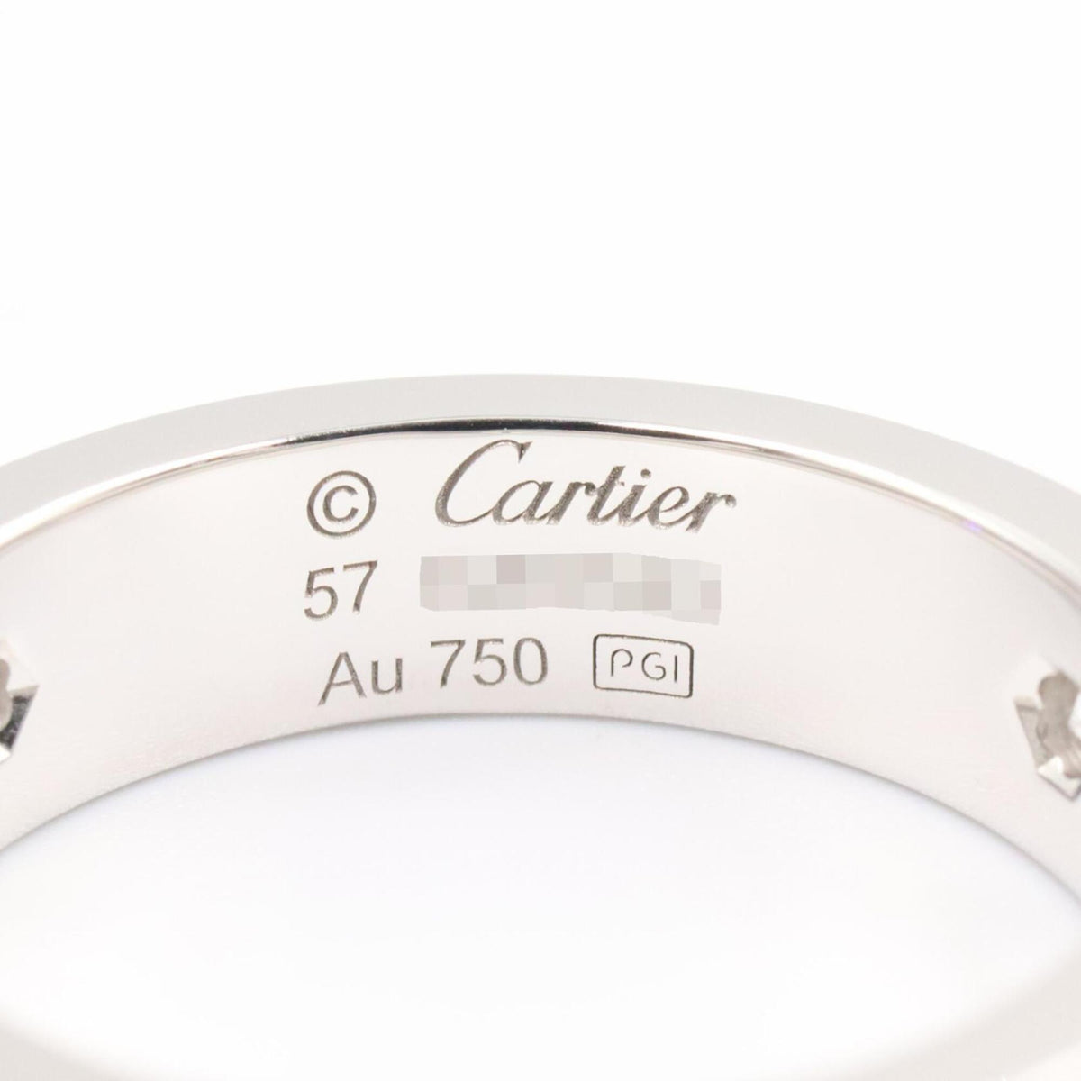 Cartier Silver Clear White Gold (18K) Band Ring (Pre-Owned)