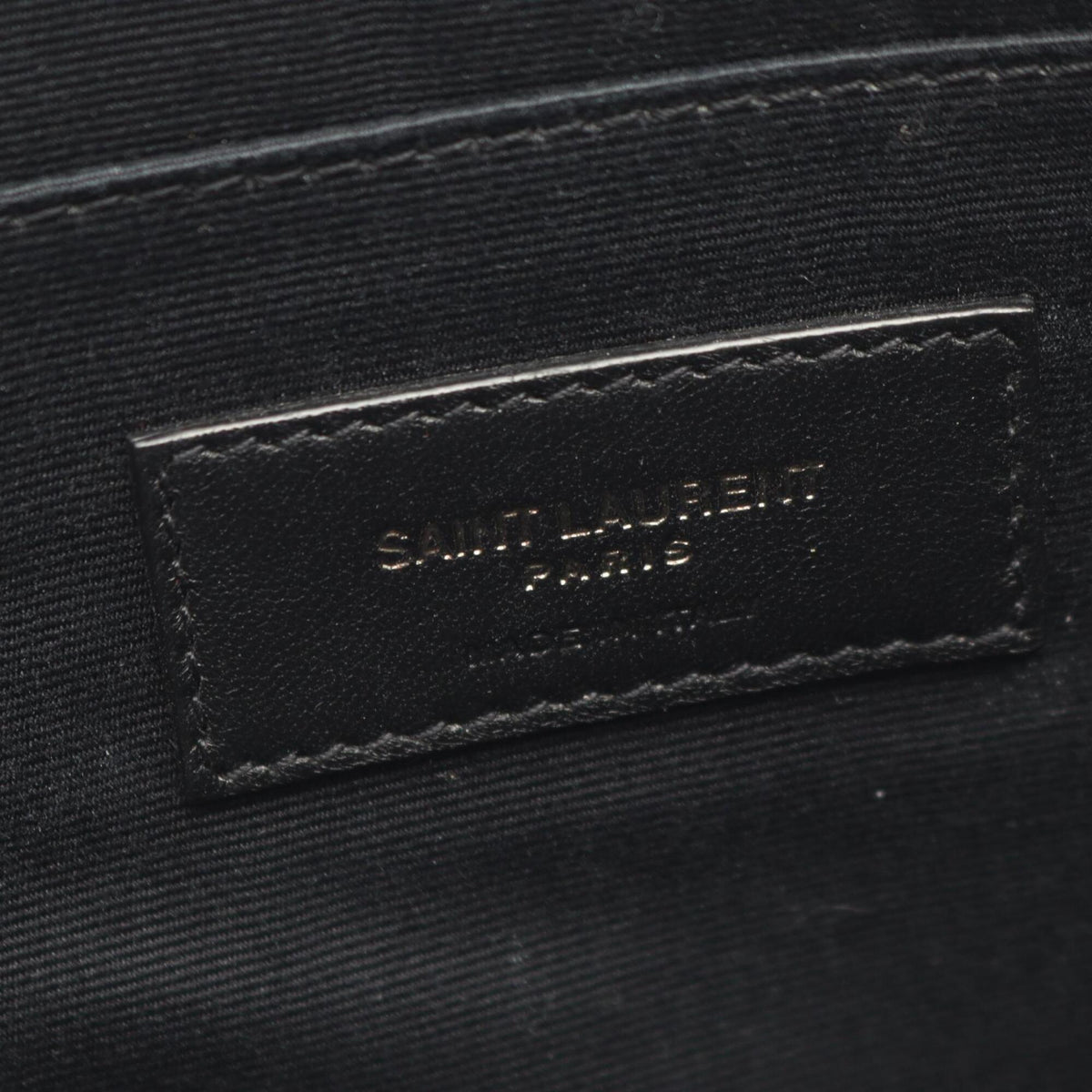 Yves Saint Laurent Black Canvas Leather Clutch Bag Handbag (Pre-Owned)