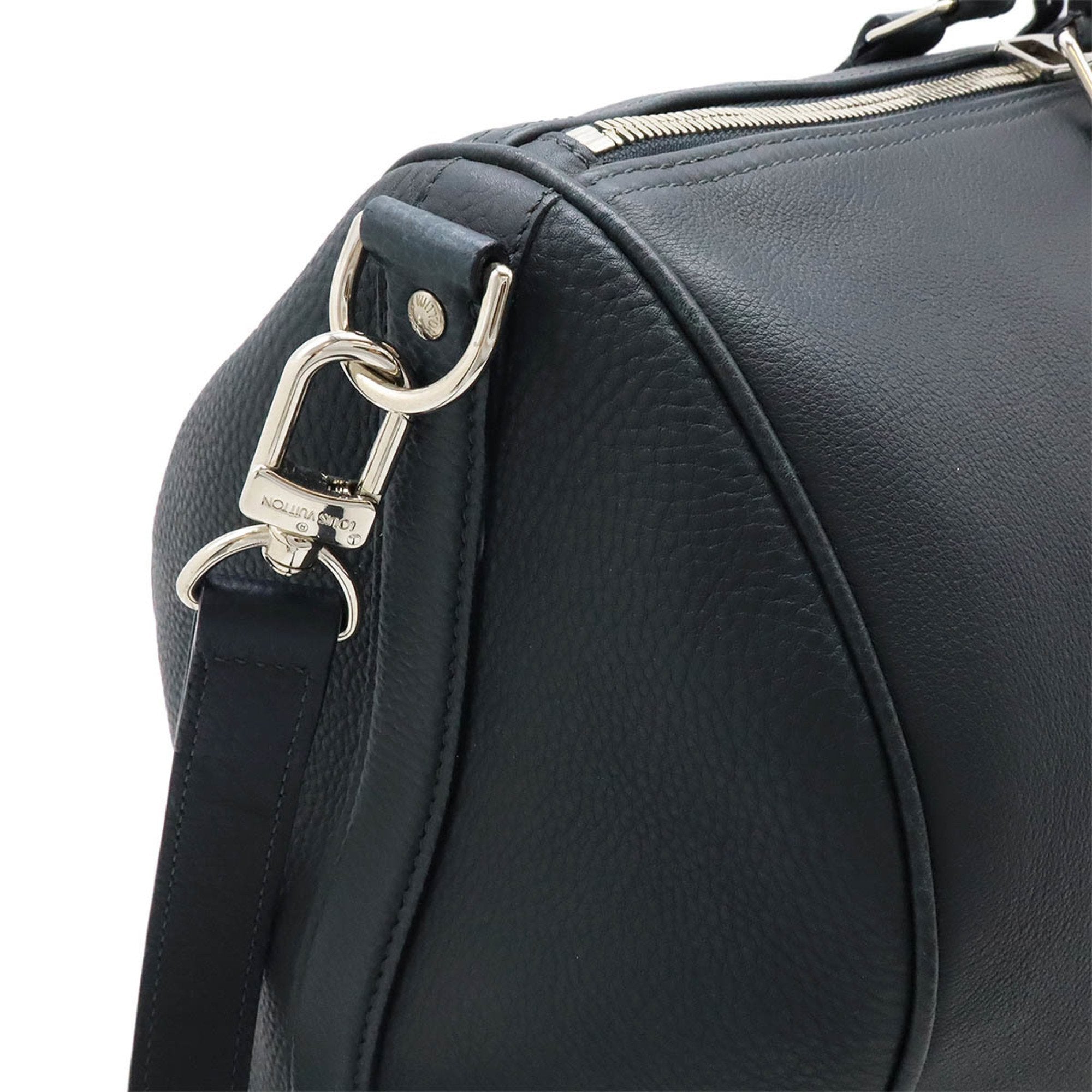 Louis Vuitton Navy Blue Leather Boston Bag Shoulder Bag (Pre-Owned)
