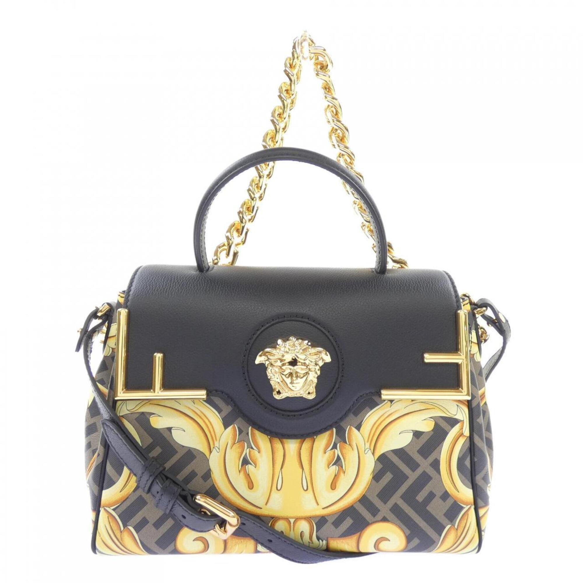 Fendi Black Yellow Leather Handbag (Pre-Owned)
