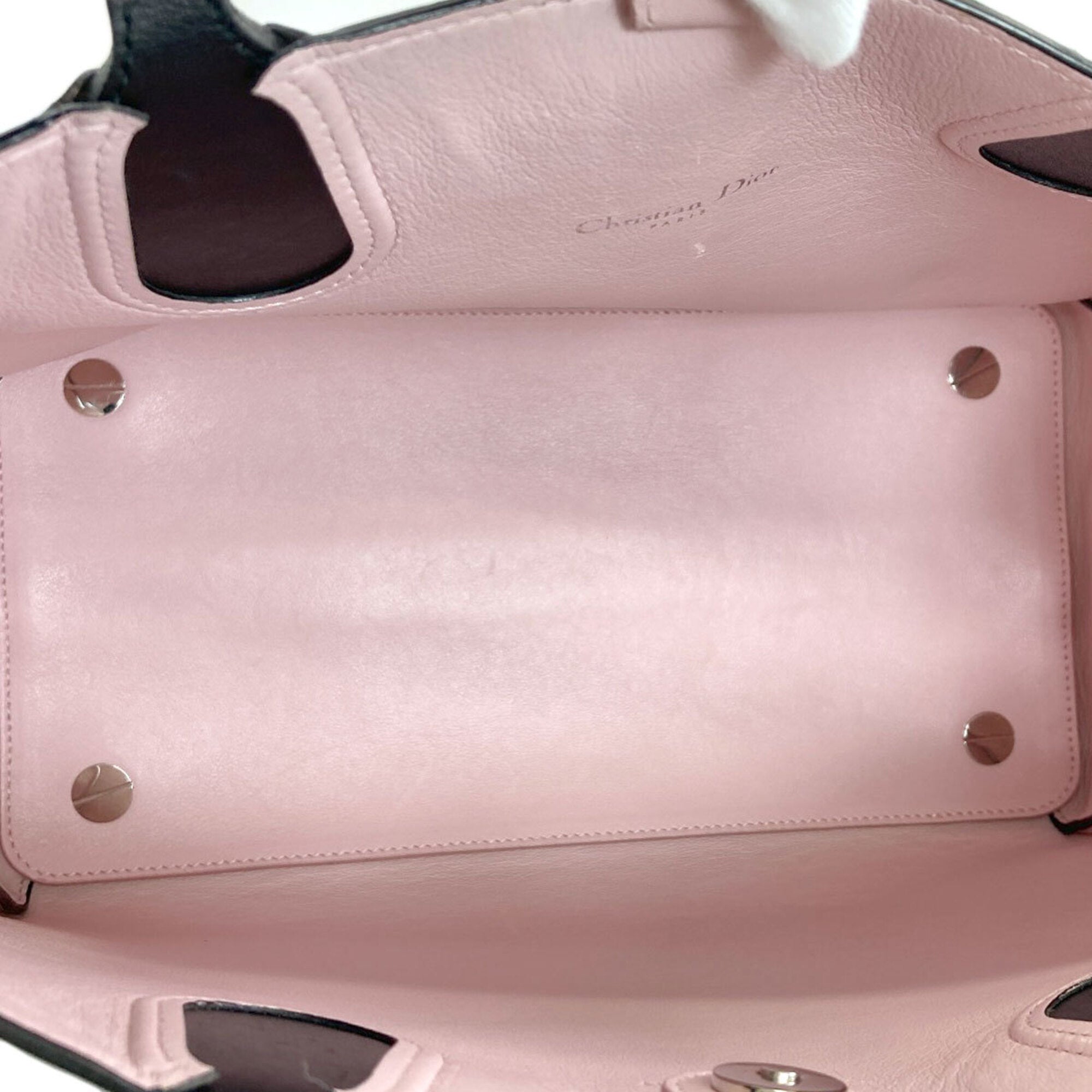 Christian Dior Black Pink Leather Tote Bag (Pre-Owned)