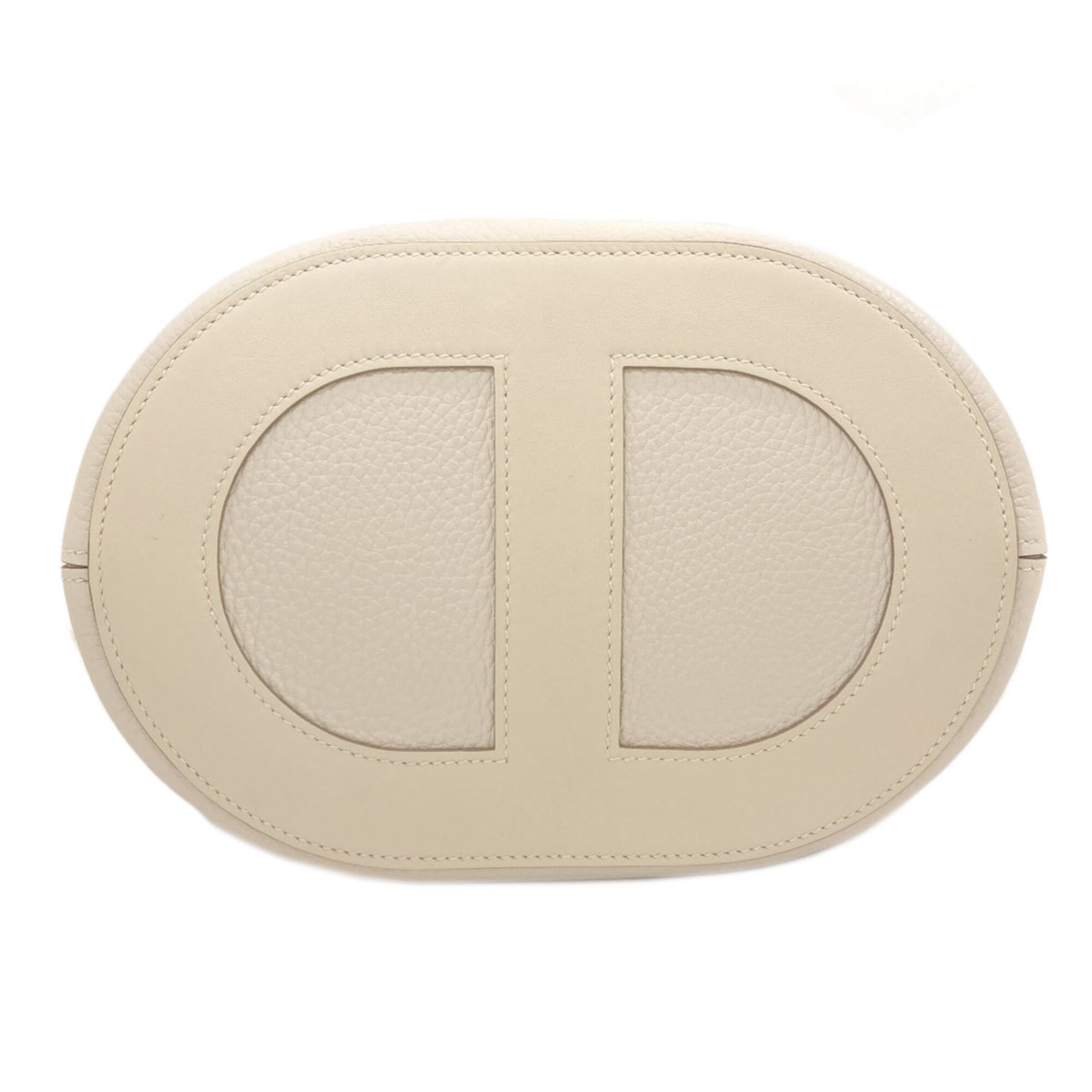 Hermes Cream Taurillon Clemence Leather Handbag (Pre-Owned)