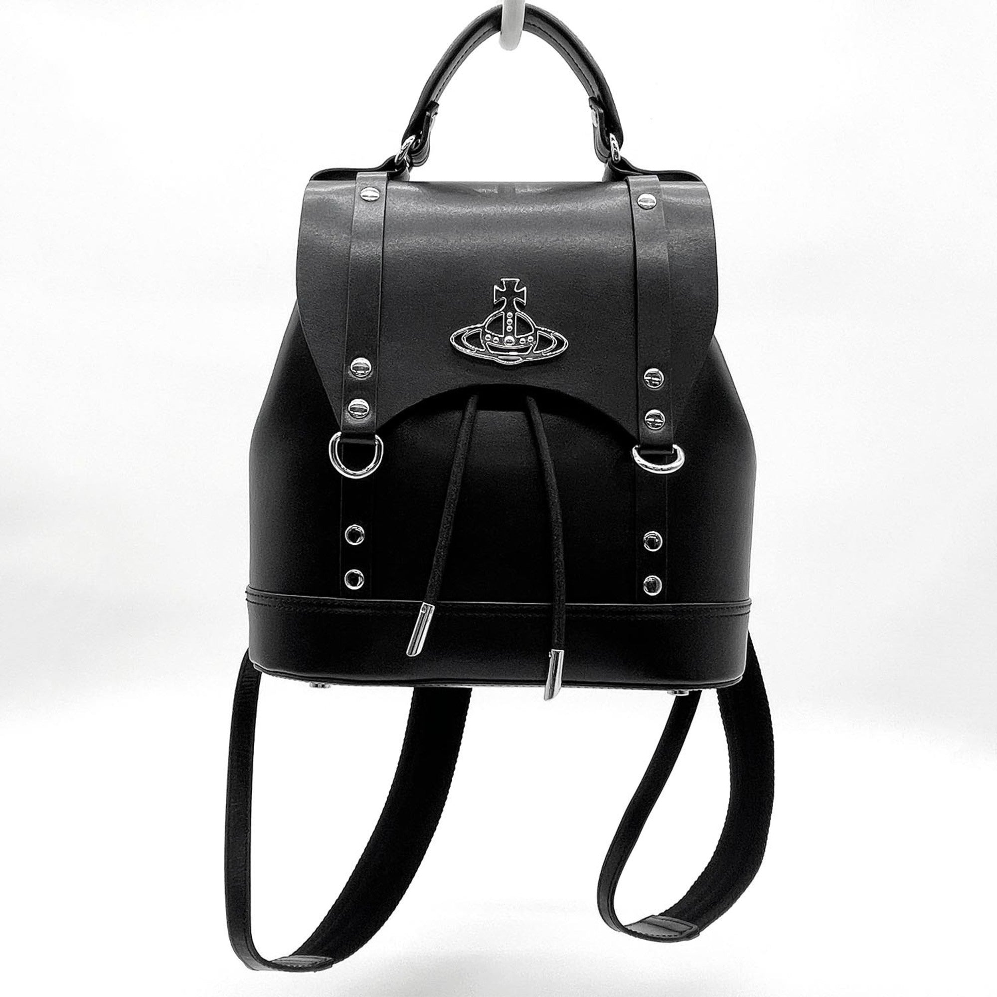 Vivienne Westwood Black Leather Backpack (Pre-Owned)