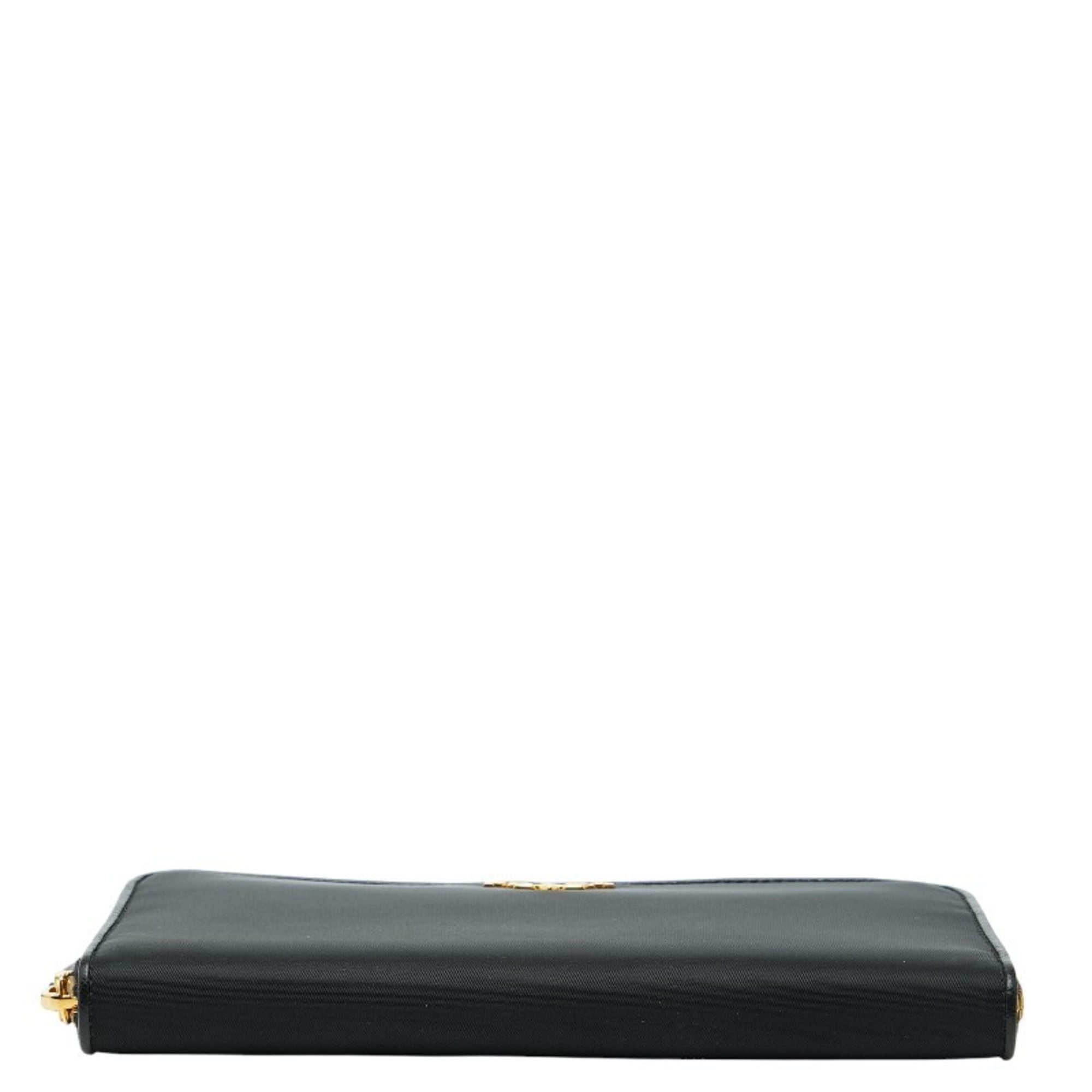 Prada Black Nylon Long Wallet (Bi-Fold) (Pre-Owned)