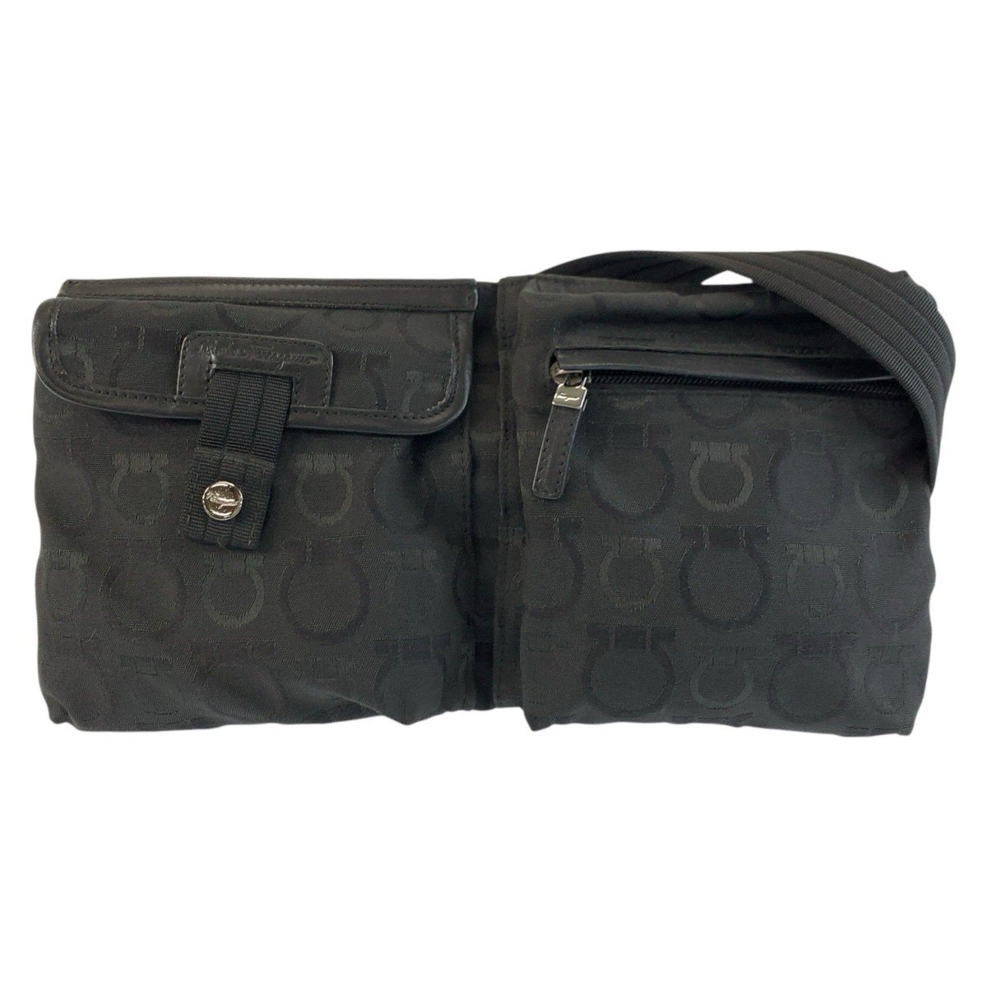 Salvatore Ferragamo Black Canvas Sling Bag (Pre-Owned)