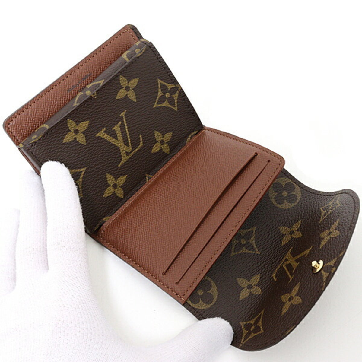 Louis Vuitton Brown Monogram Canvas Wallet (Tri-Fold) (Pre-Owned)