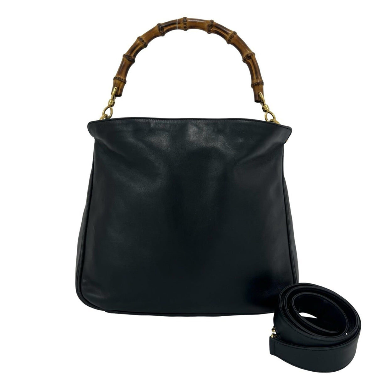 Gucci Navy Leather Handbag Shoulder Bag (Pre-Owned)