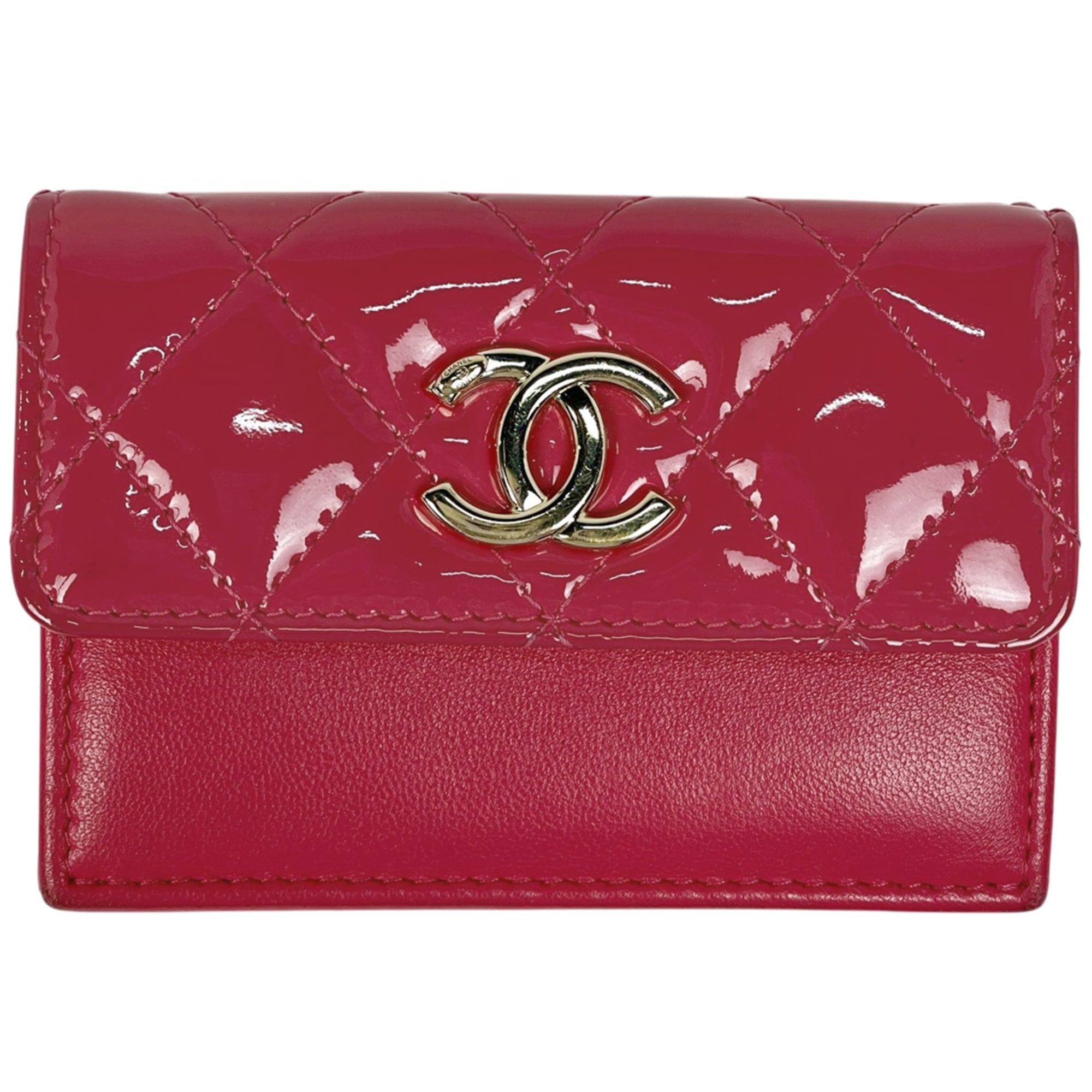 Chanel Pink Leather Wallet (Tri-Fold) (Pre-Owned)