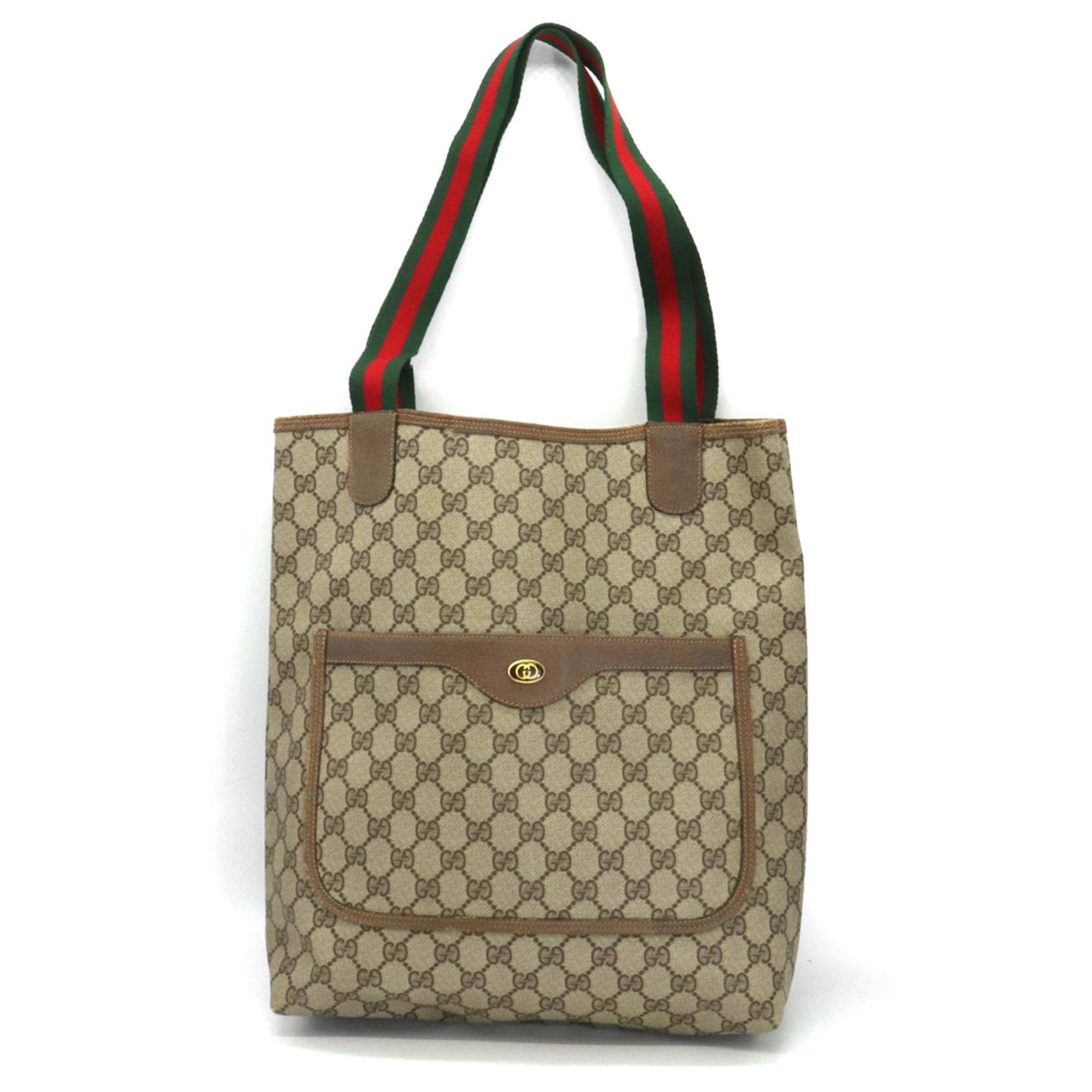 Gucci Beige Gg Supreme Canvas Shoulder Bag Tote Bag (Pre-Owned)