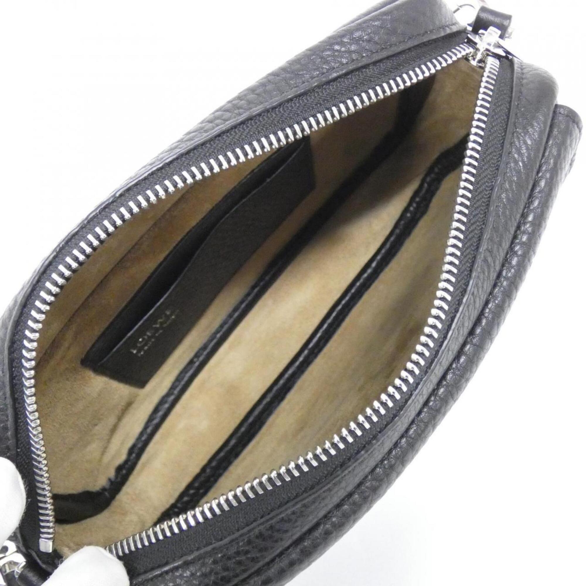 Loewe Black Leather Messenger Bag Shoulder Bag (Pre-Owned)