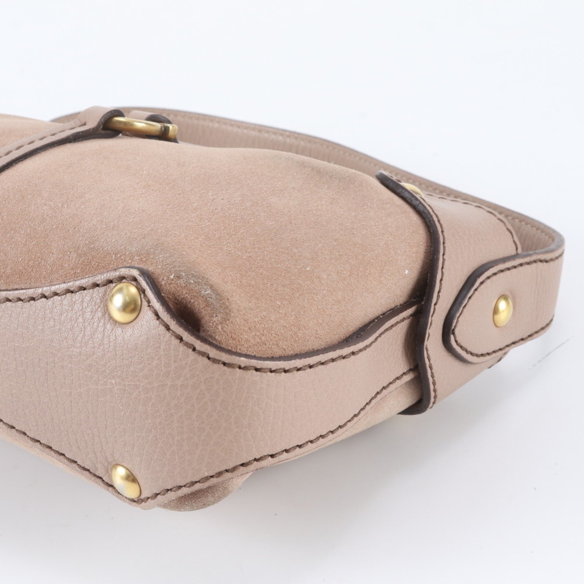 Salvatore Ferragamo Pink Beige Leather Handbag Shoulder Bag (Pre-Owned)