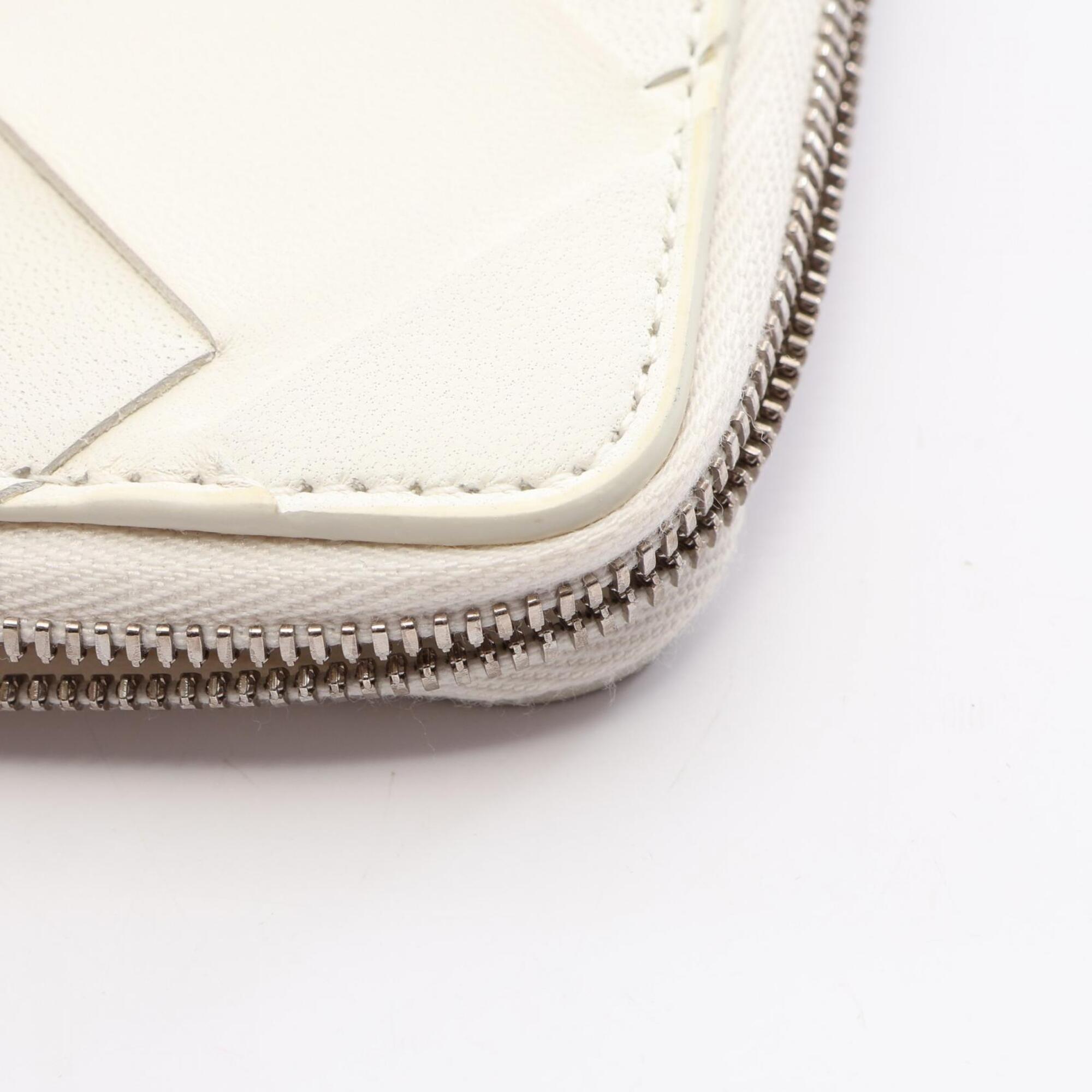 Bottega Veneta White Leather Coin Purse/Coin Case (Pre-Owned)