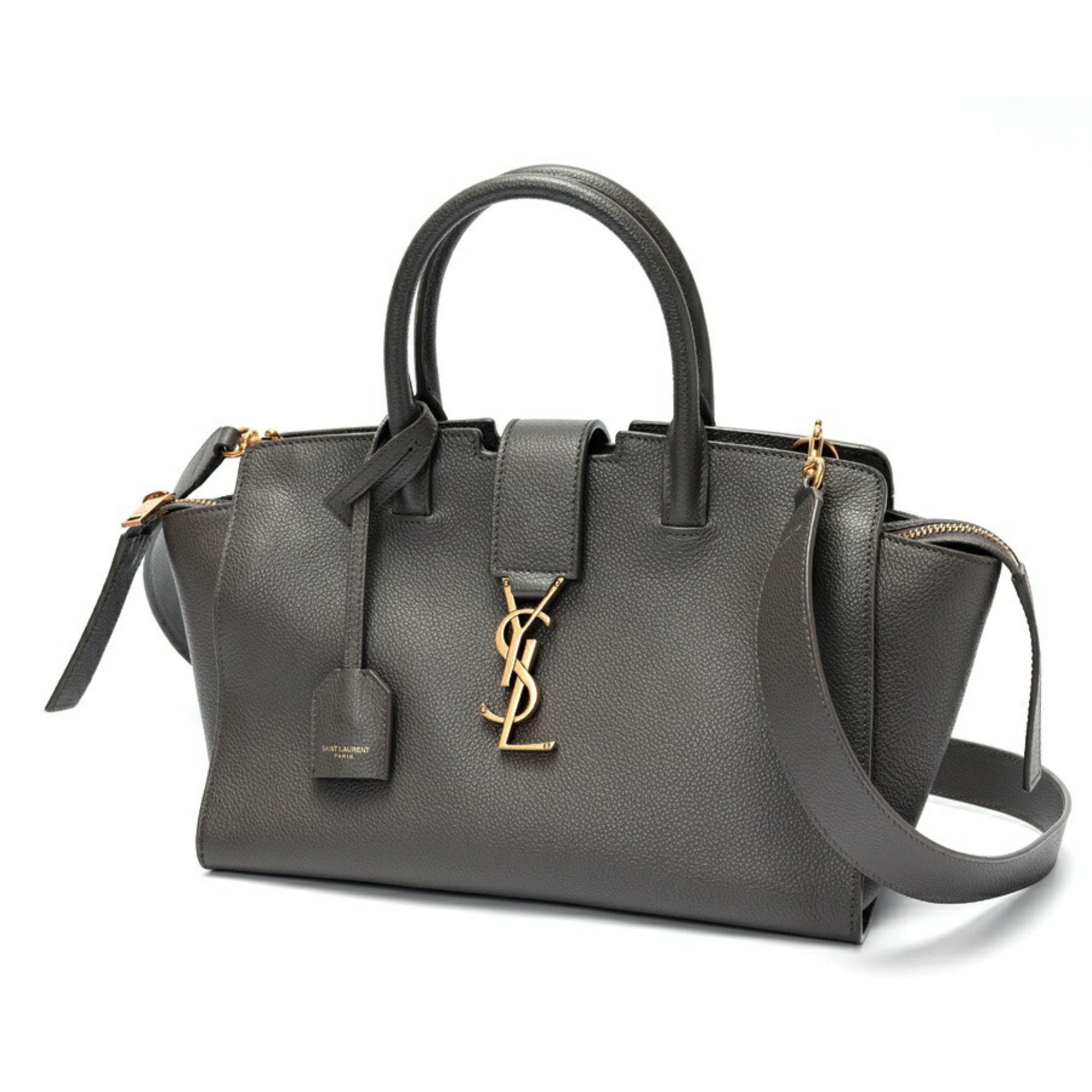 Saint Laurent Gray Leather Handbag (Pre-Owned)