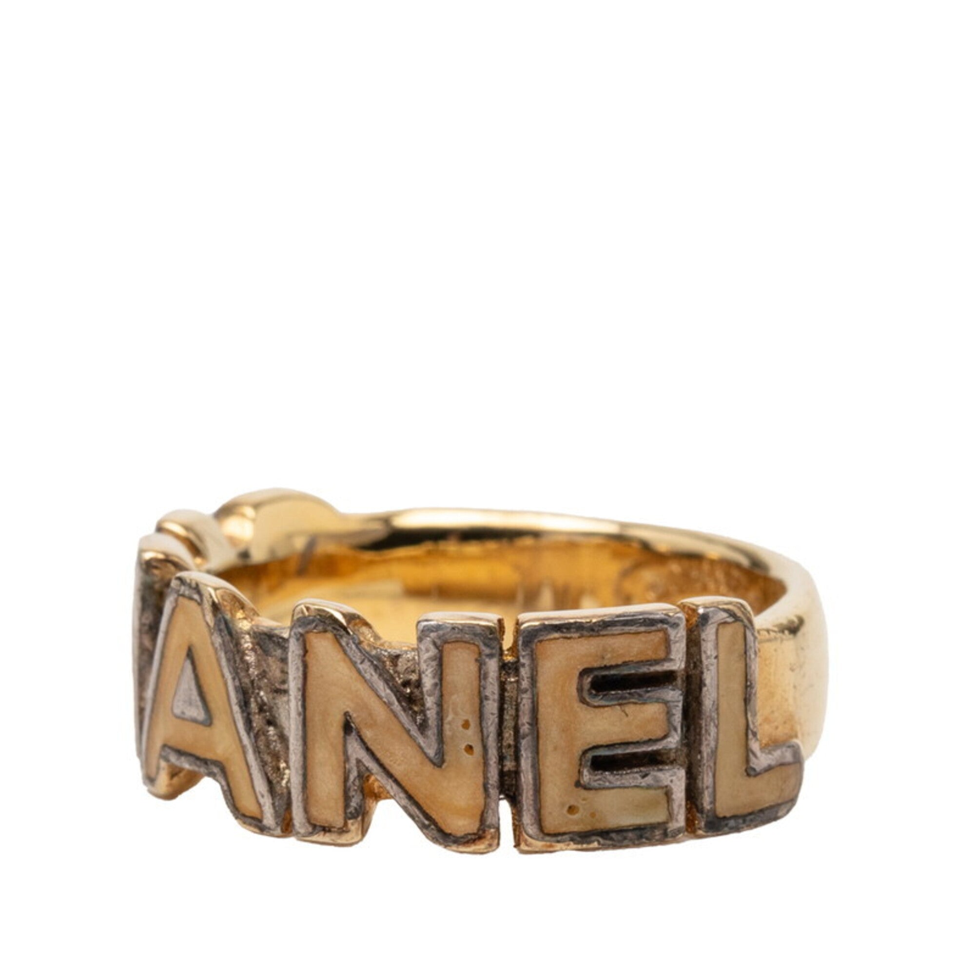 Chanel Gold Enamel Band Ring (Pre-Owned)