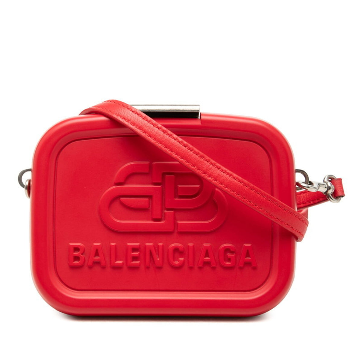 Balenciaga Red Color Plastic Leather Shoulder Bag (Pre-Owned)