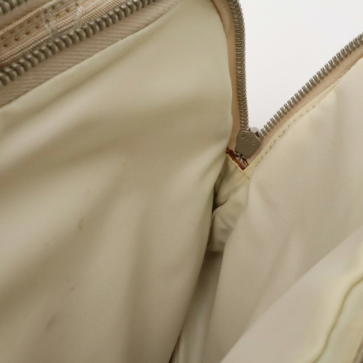 Chanel Beige Nylon Leather Handbag Shoulder Bag Tote Bag (Pre-Owned)