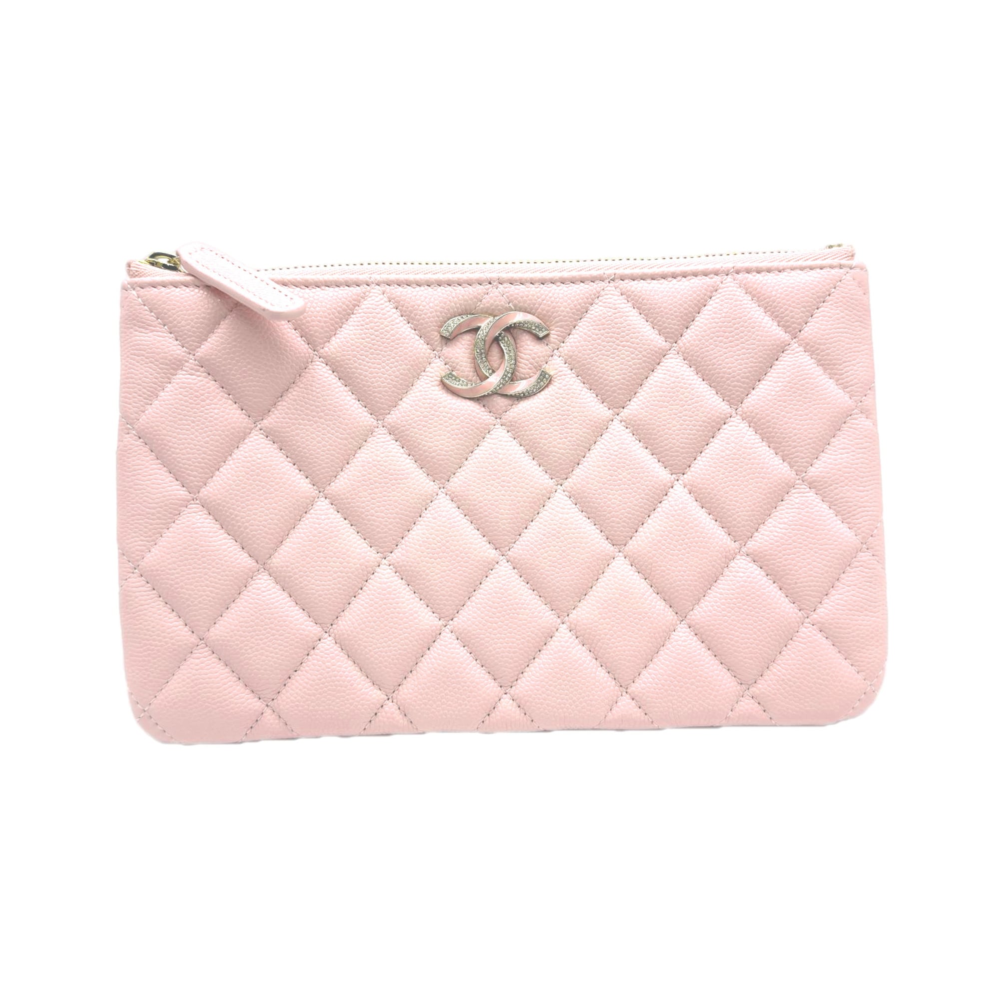 Chanel Matelasse Pink Grained Calfskin Pouch (Pre-Owned)