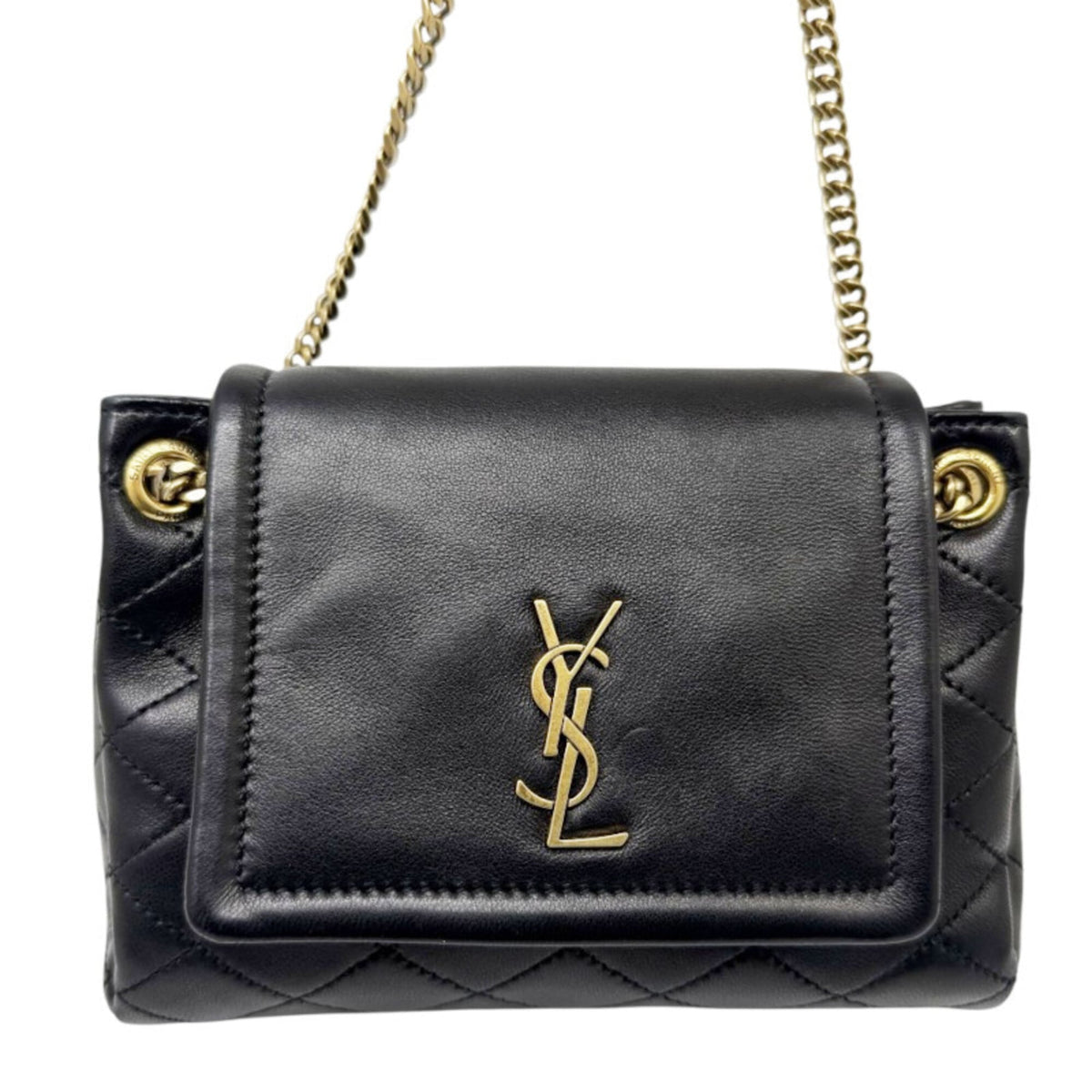 Saint Laurent Black Leather Shoulder Bag (Pre-Owned)