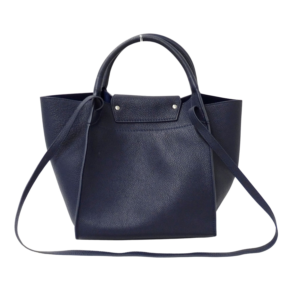 Celine Navy Leather Handbag Shoulder Bag (Pre-Owned)