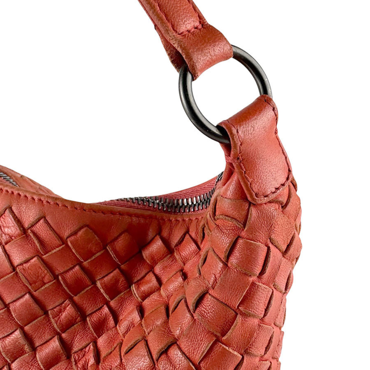 Bottega Veneta Orange Leather Shoulder Bag (Pre-Owned)
