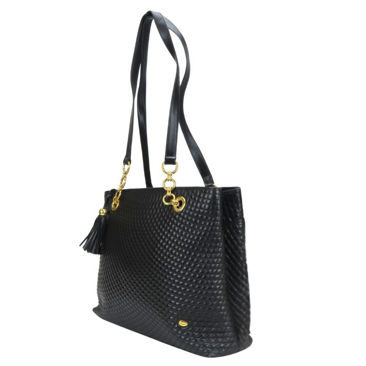 Bally Black Quilting Leather Tote Bag (Pre-Owned)