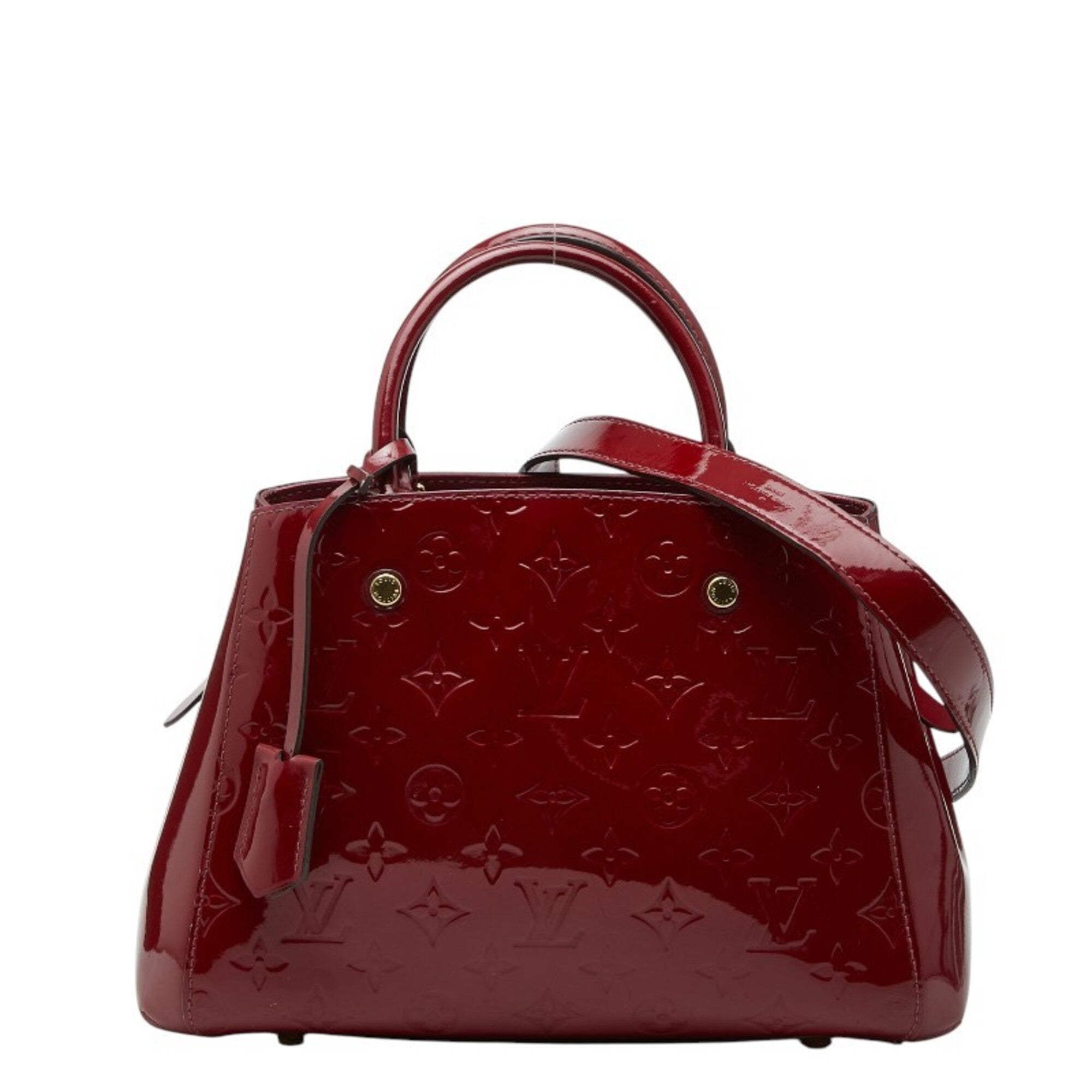 Louis Vuitton Indian Rose Red Color Patent Leather Handbag Shoulder Bag (Pre-Owned)