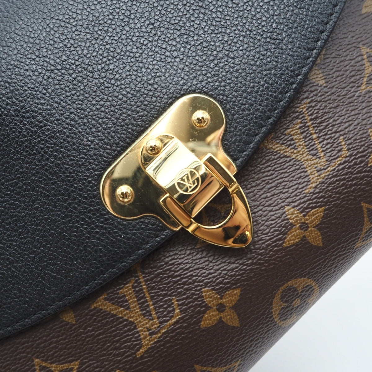Louis Vuitton Beige Black Brown Coated Canvas Leather Shoulder Bag (Pre-Owned)