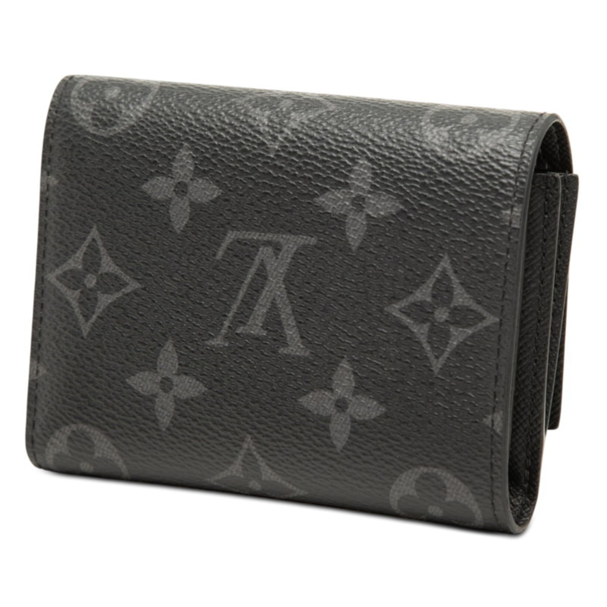 Louis Vuitton Black Gray Pvc Leather Wallet (Tri-Fold) (Pre-Owned)