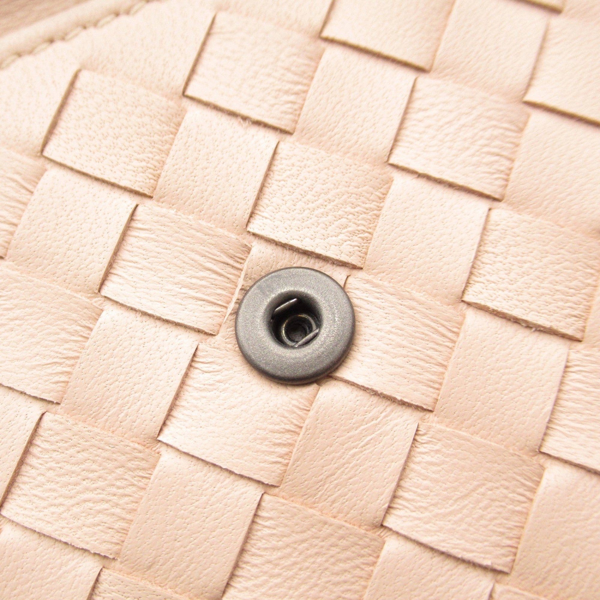 Bottega Veneta Pink Beige Leather Long Wallet (Bi-Fold) (Pre-Owned)