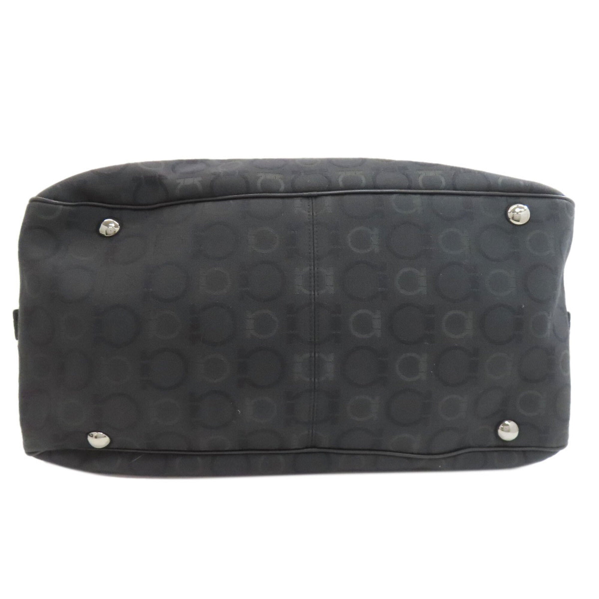 Salvatore Ferragamo Black Canvas Boston Bag (Pre-Owned)
